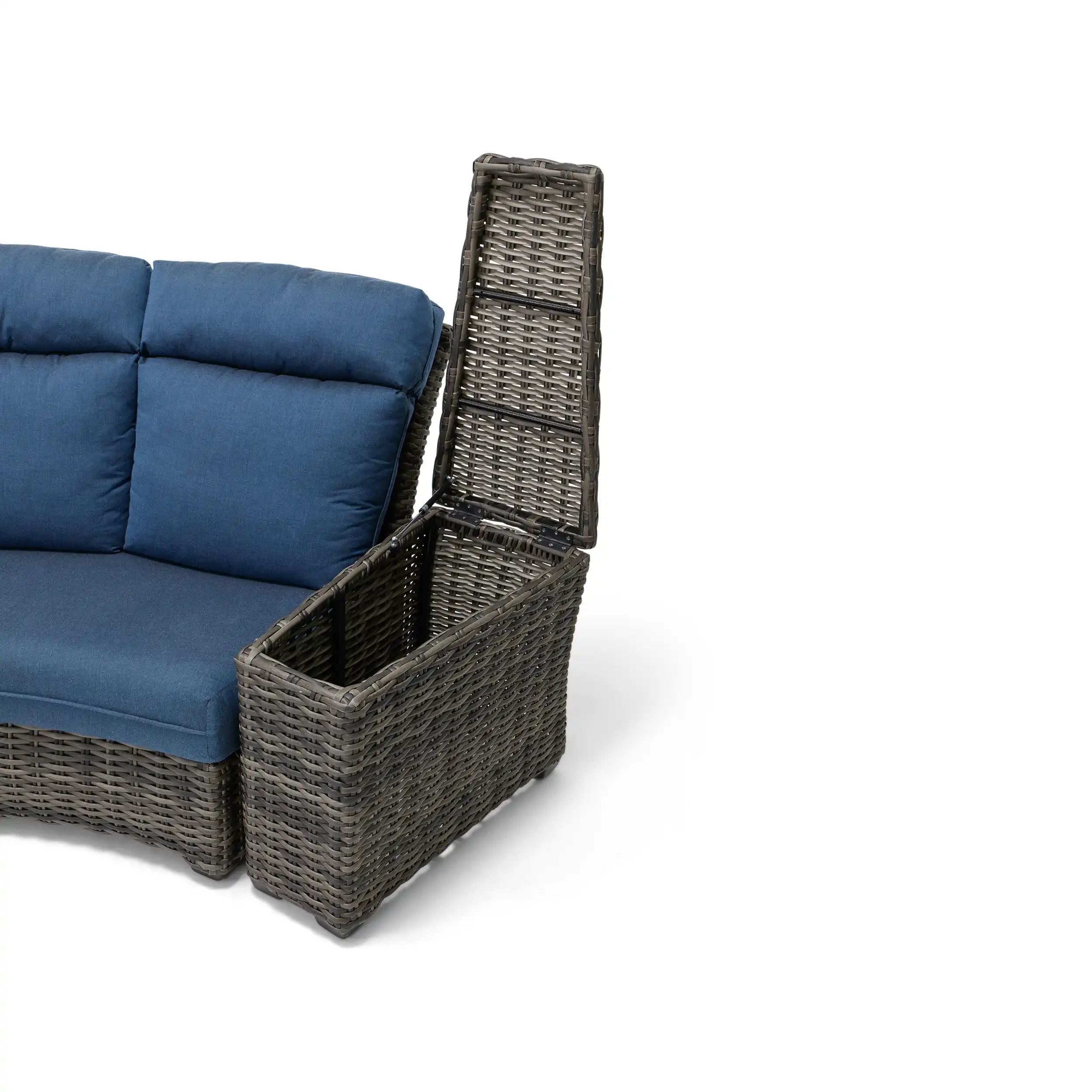 Grey Kampala 4 Piece Curved Sectional Group - Lifeguard Lapis Indigo - Image 4