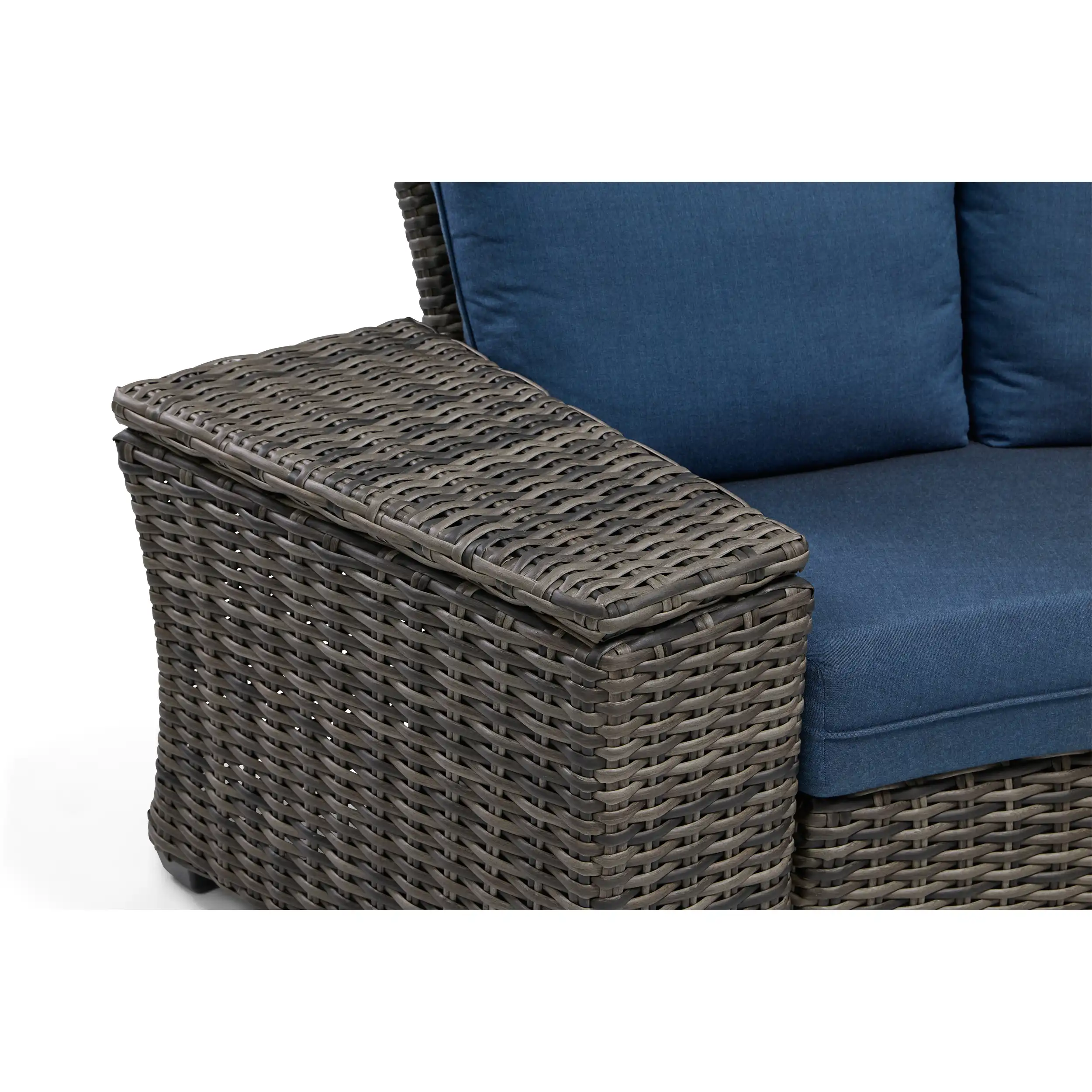 Grey Kampala 4 Piece Curved Sectional Group - Lifeguard Lapis Indigo - Image 5