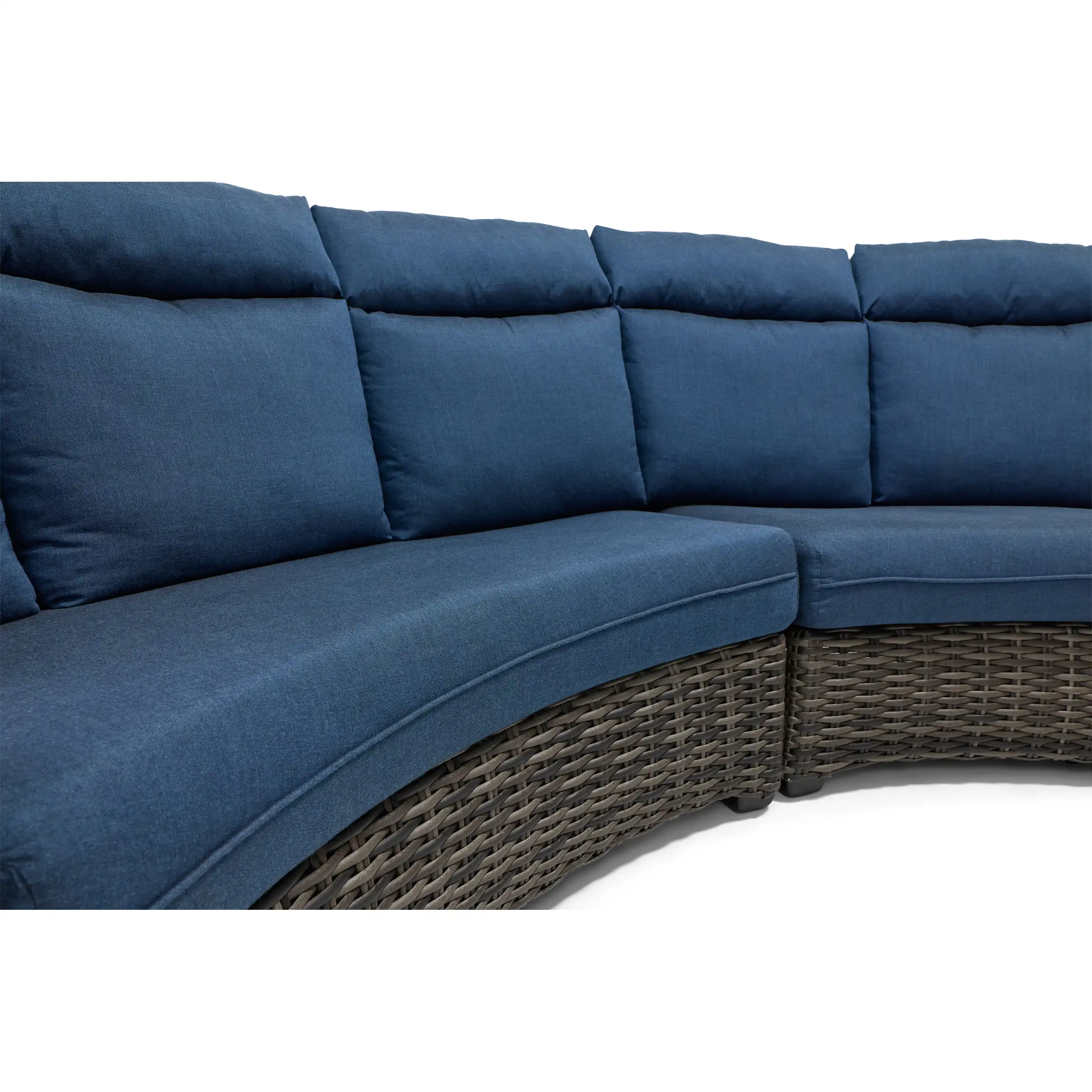Grey Kampala 4 Piece Curved Sectional Group - Lifeguard Lapis Indigo - Image 7