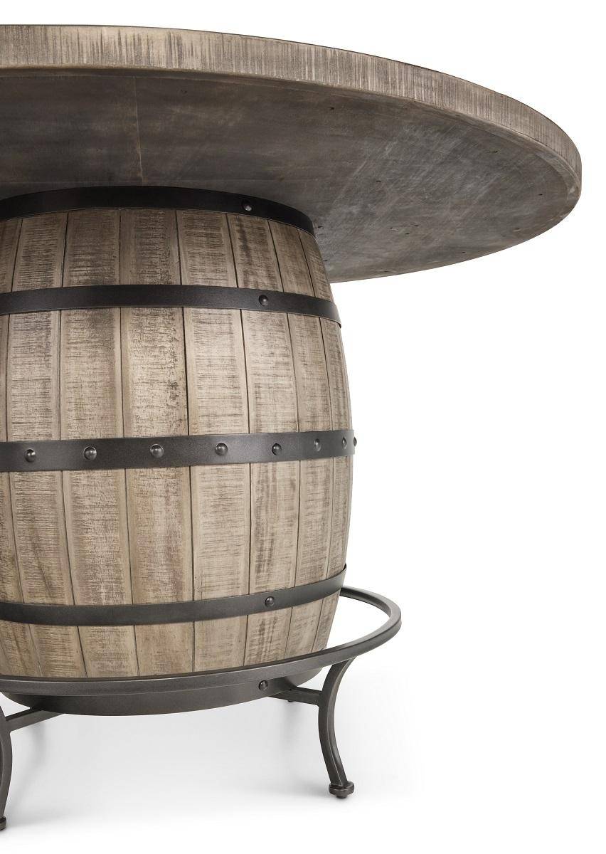 Kingston 5 Piece Barrel Table Set - Rustic Grey - Image 4