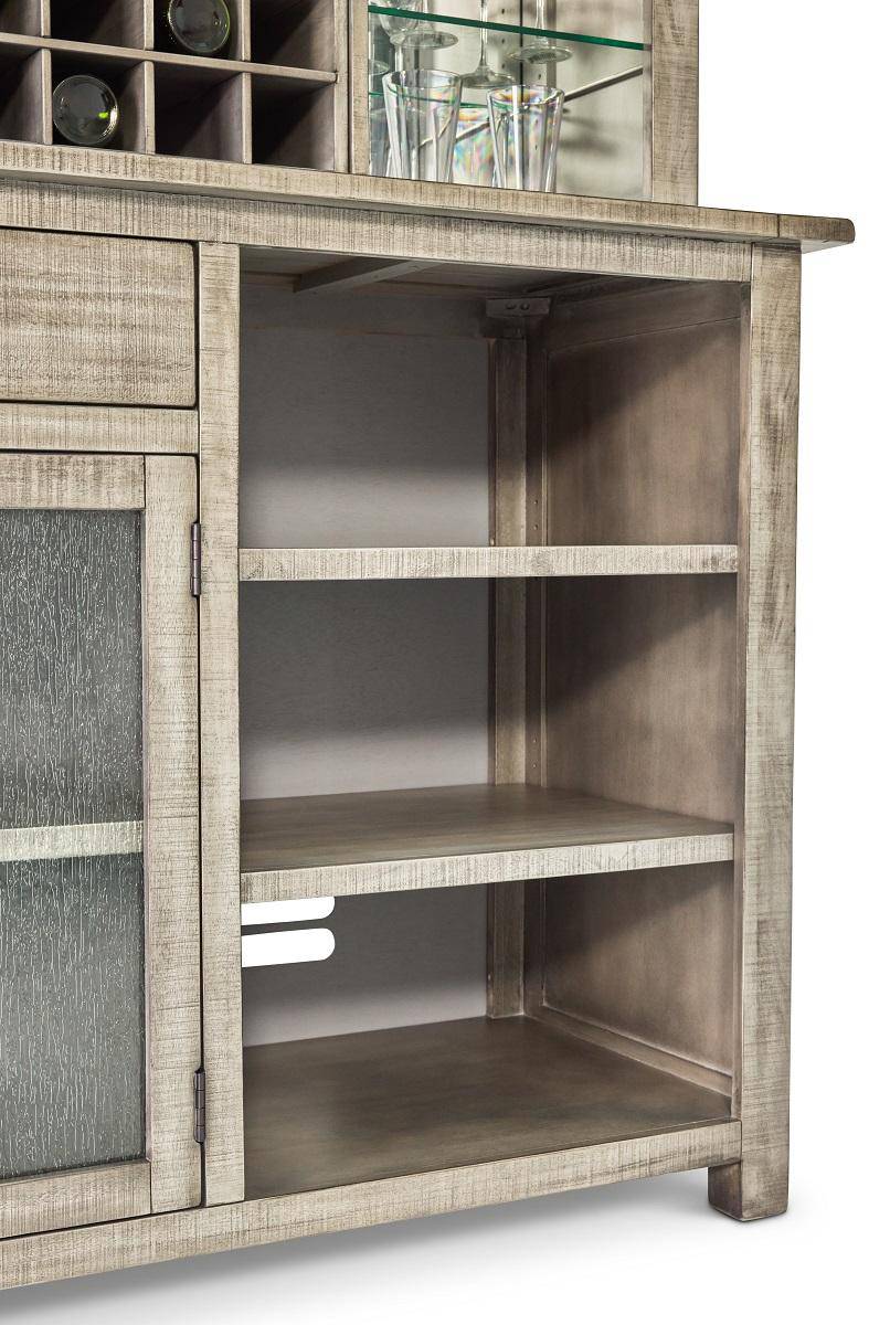 Kingston Buffet & Hutch Back Bar - Rustic Grey - Image 4