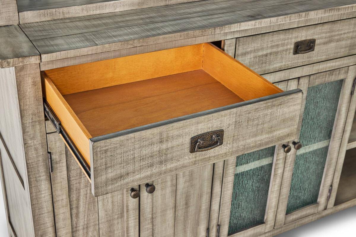 Kingston Buffet & Hutch Back Bar - Rustic Grey - Image 5