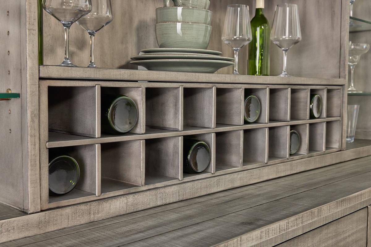 Kingston Buffet & Hutch Back Bar - Rustic Grey - Image 6