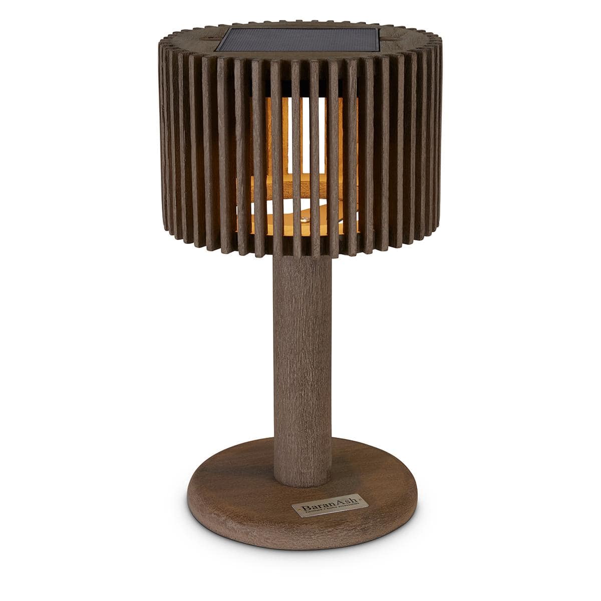 Loft 16" Weathered Teak Solar Lamp - Image 3
