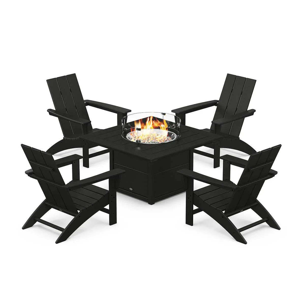 Modern Adirondack 5 Piece Conversation Fire Pit Set - Image 3