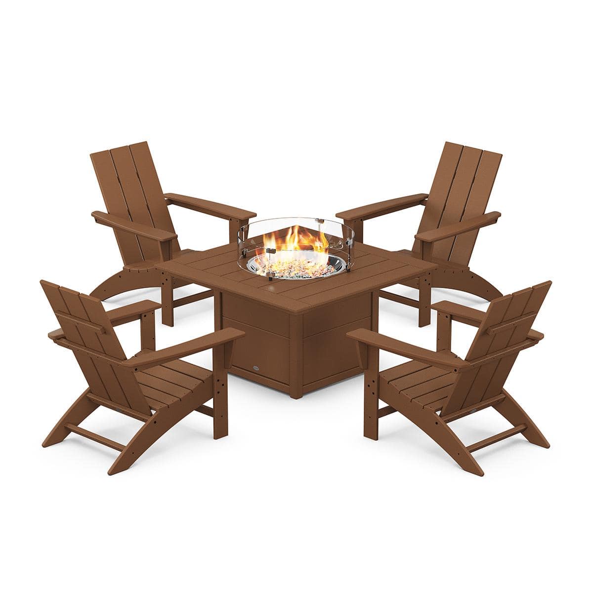 Modern Adirondack 5 Piece Conversation Fire Pit Set - Image 5