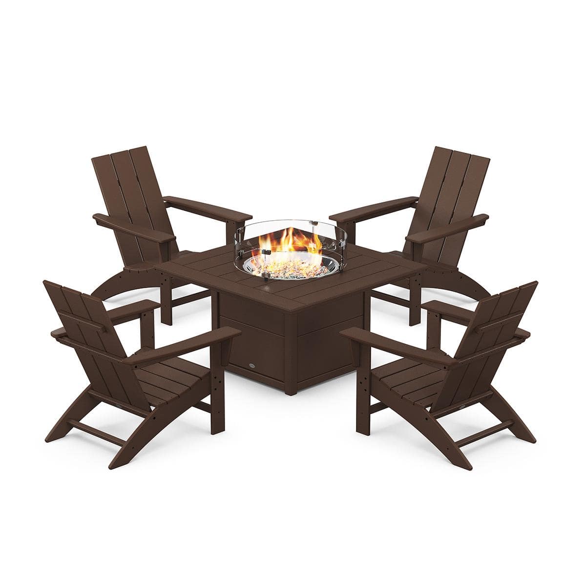 Modern Adirondack 5 Piece Conversation Fire Pit Set - Image 7