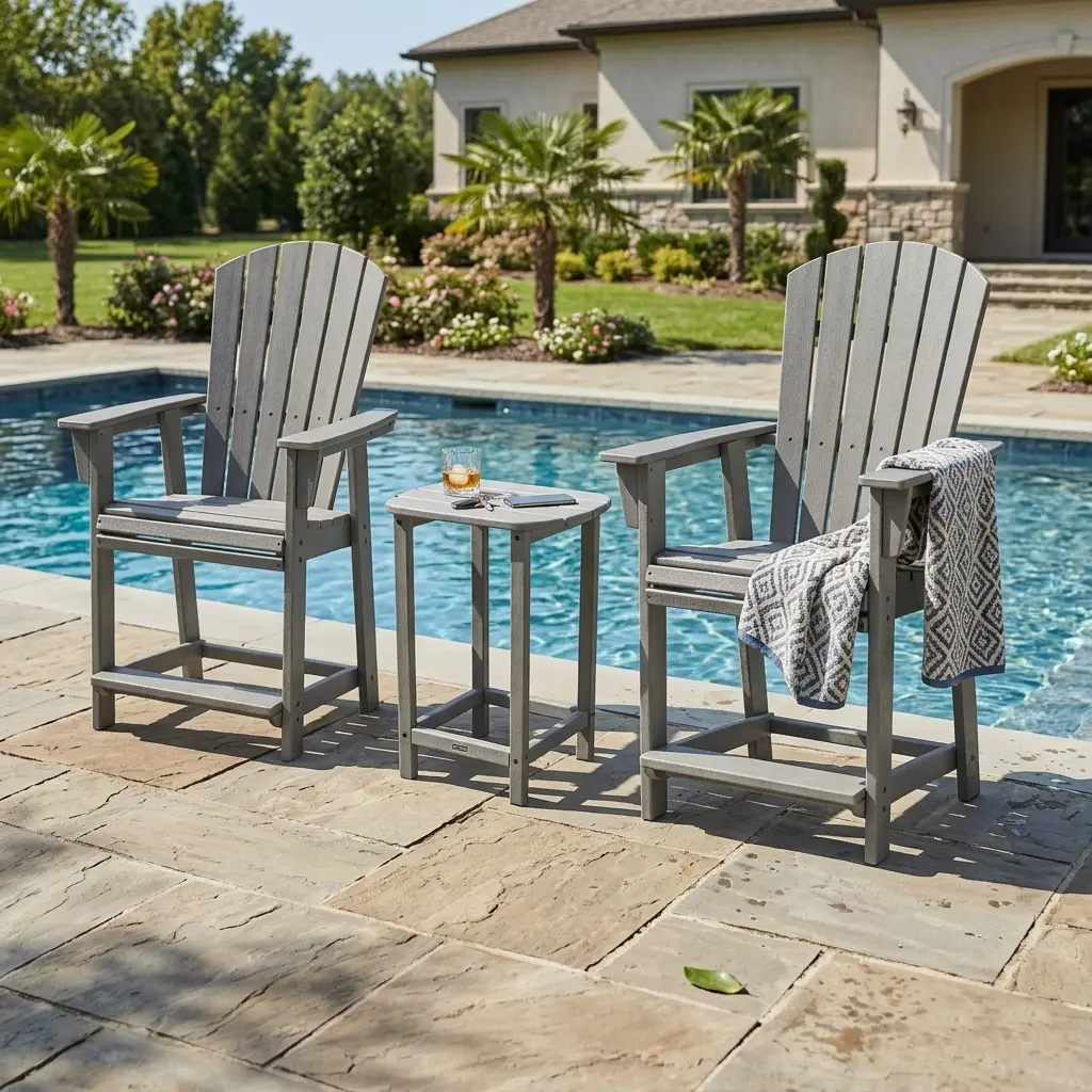 Nautical 3 Piece Balcony Height Set - Slate Grey
