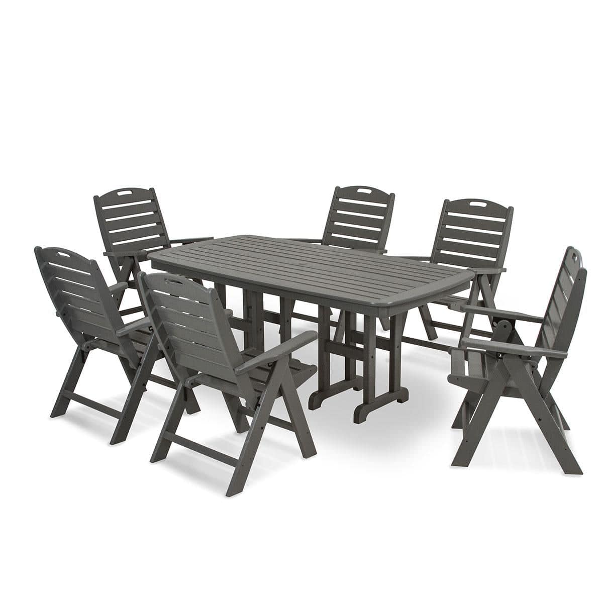 Nautical 7 Piece Folding Highback Dining Set - Image 3