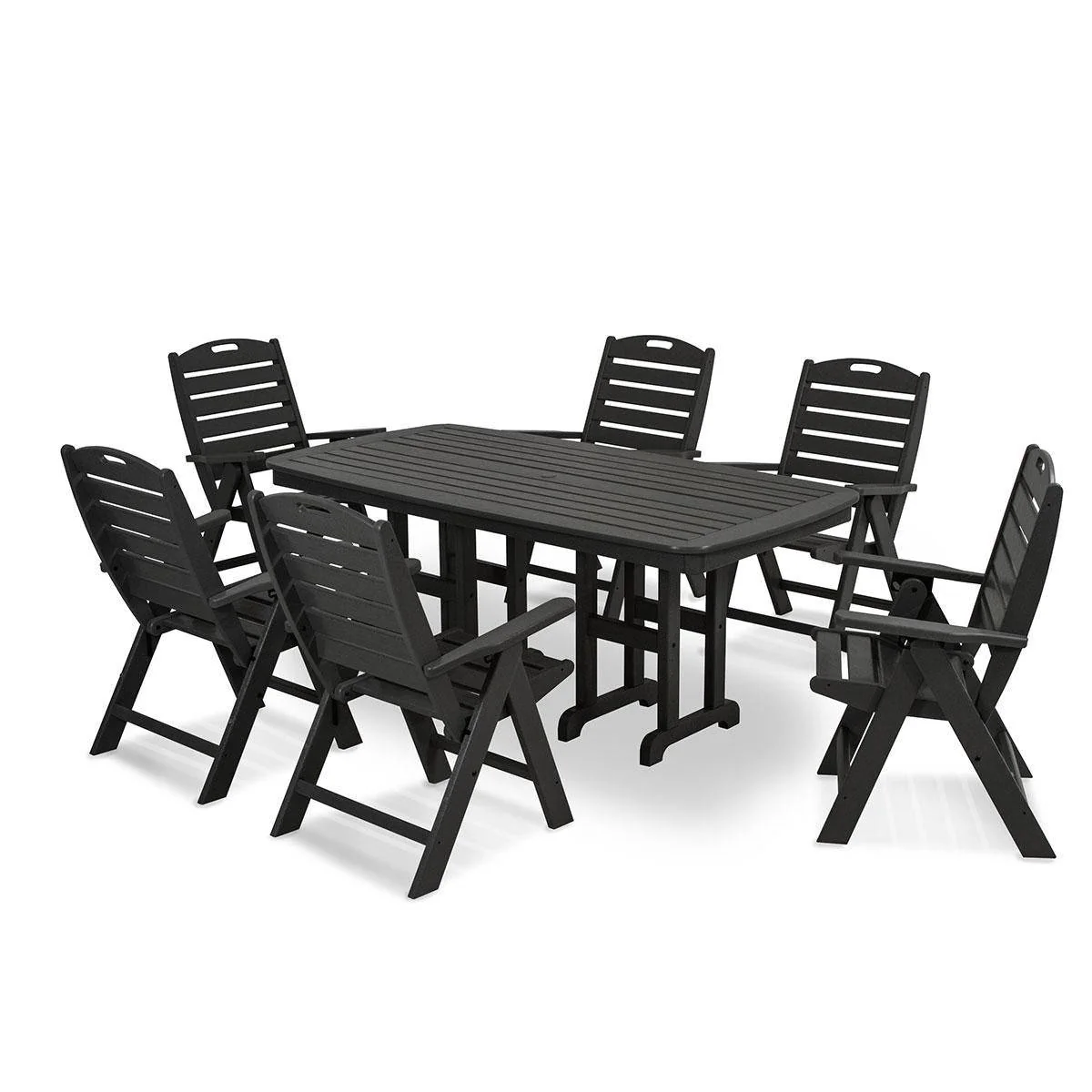 Nautical 7 Piece Folding Highback Dining Set - Image 4