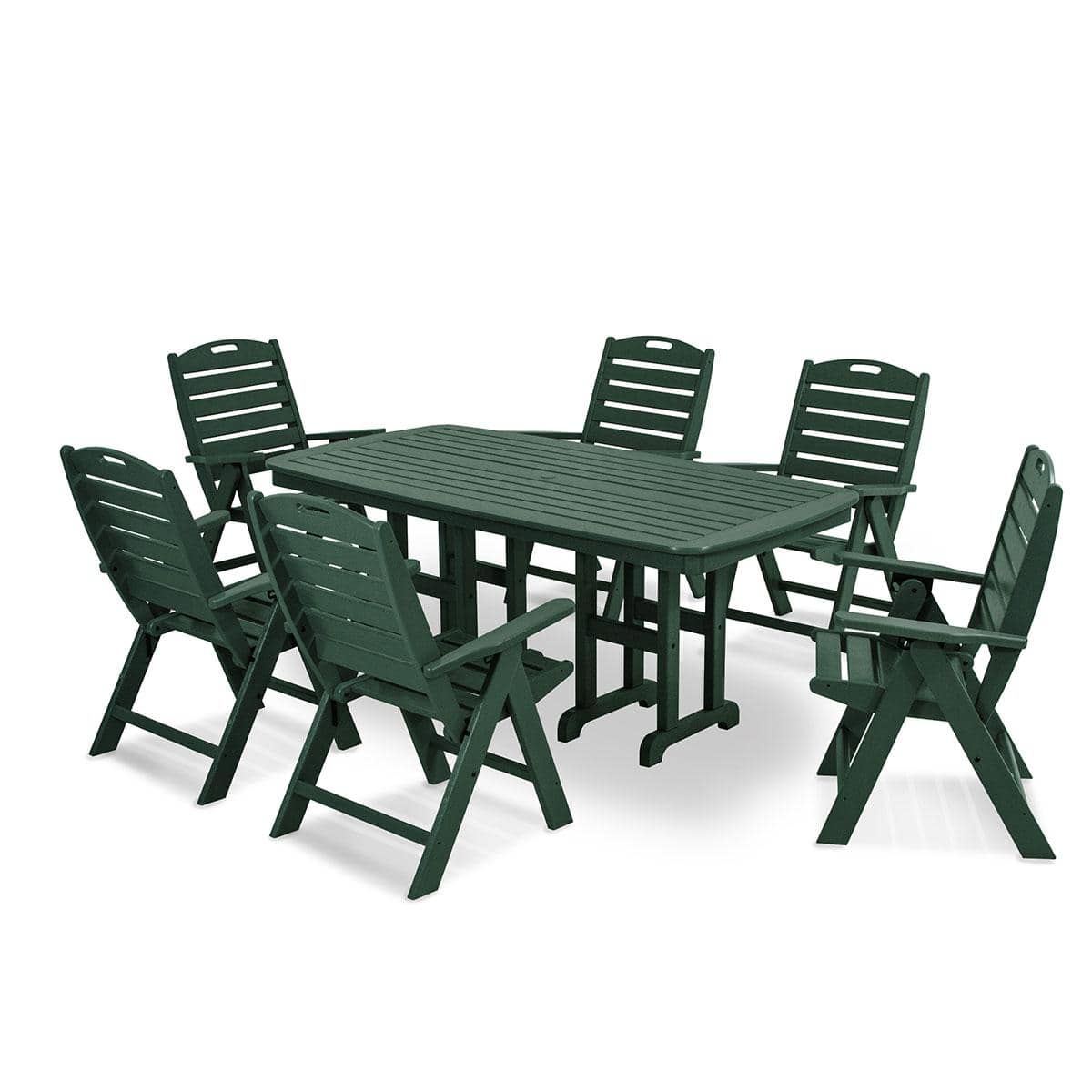 Nautical 7 Piece Folding Highback Dining Set - Image 5