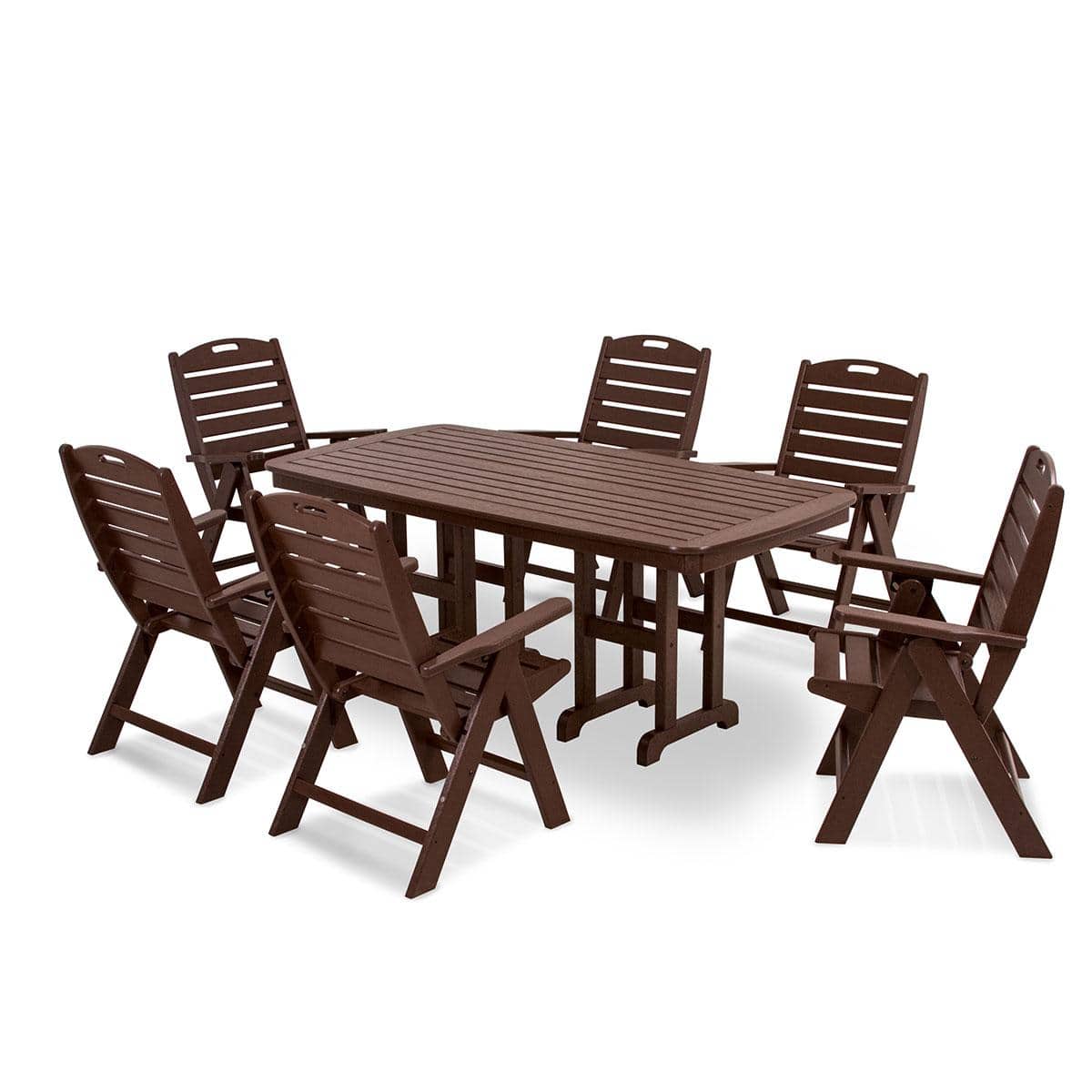 Nautical 7 Piece Folding Highback Dining Set - Image 6