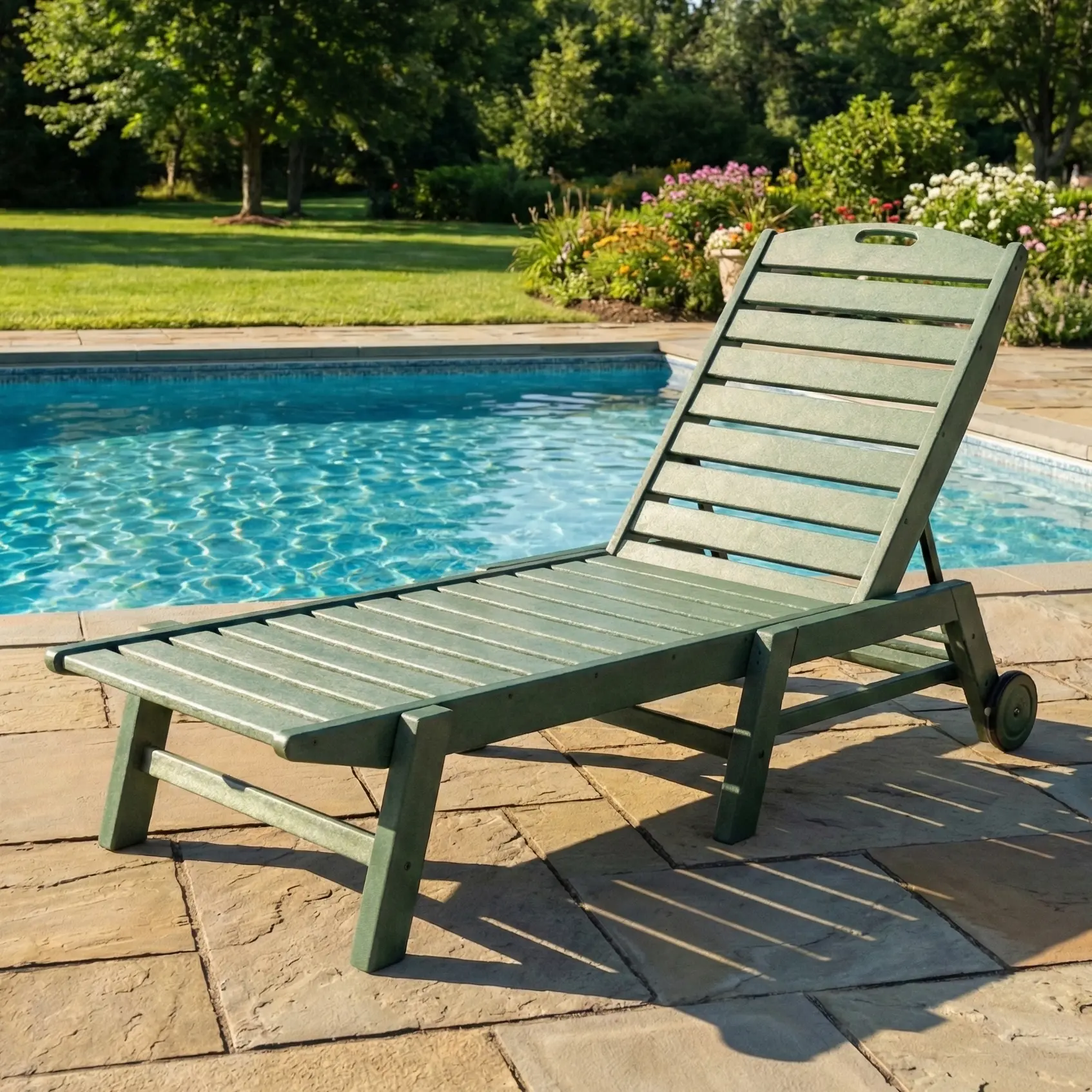 Nautical Chaise Lounge W/ Wheels