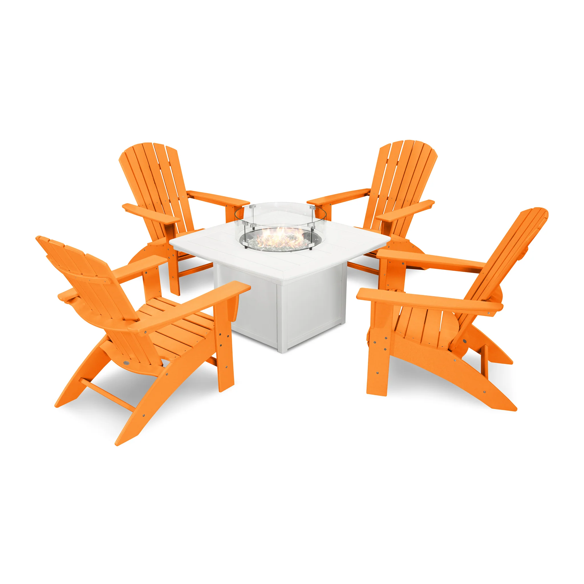 Nautical Curveback Adirondack 5 Piece Conversation Fire Pit Set - Image 10