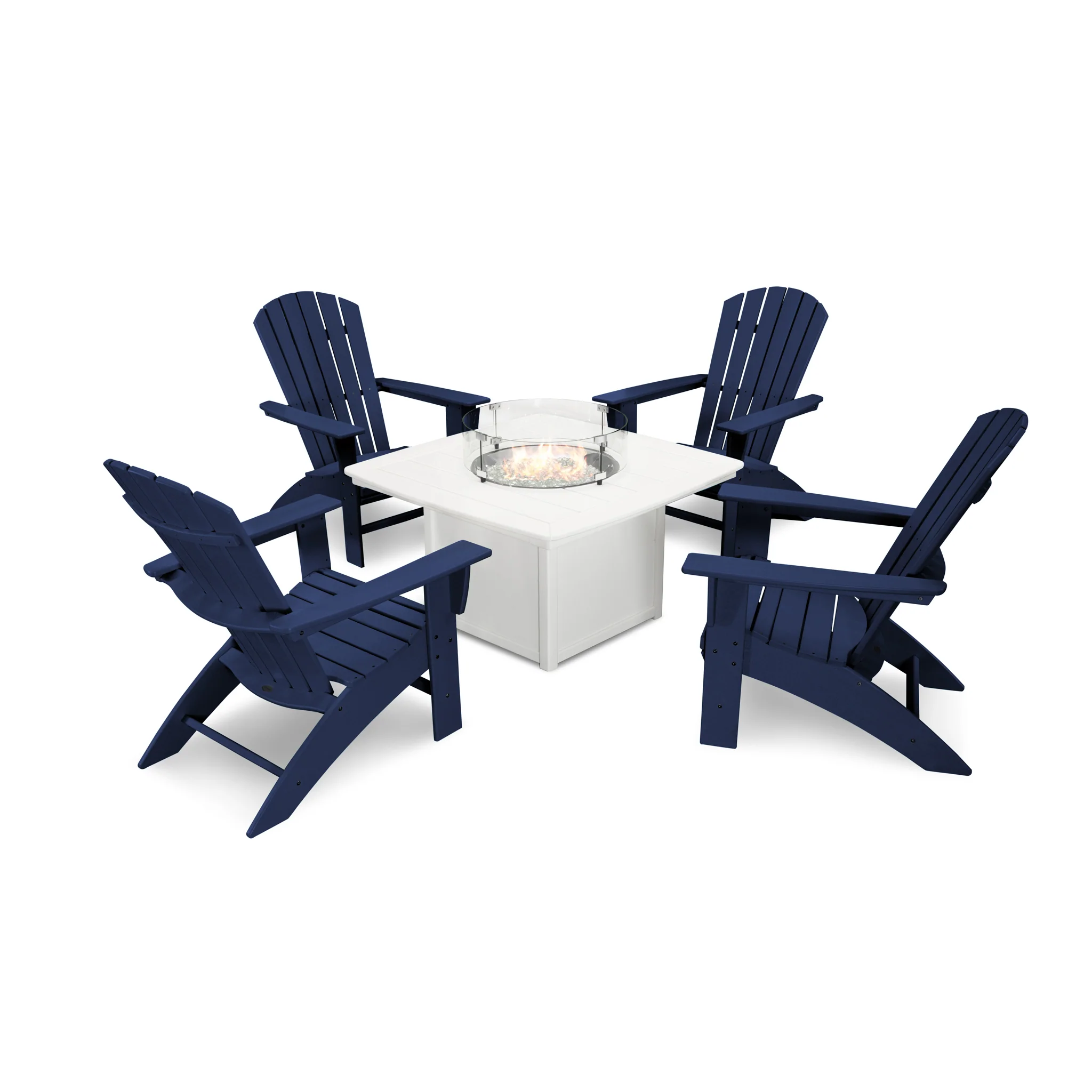 Nautical Curveback Adirondack 5 Piece Conversation Fire Pit Set - Image 15