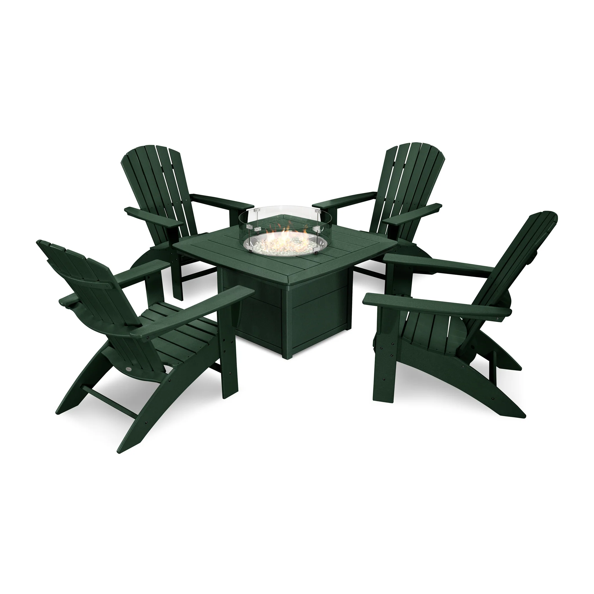 Nautical Curveback Adirondack 5 Piece Conversation Fire Pit Set - Image 6