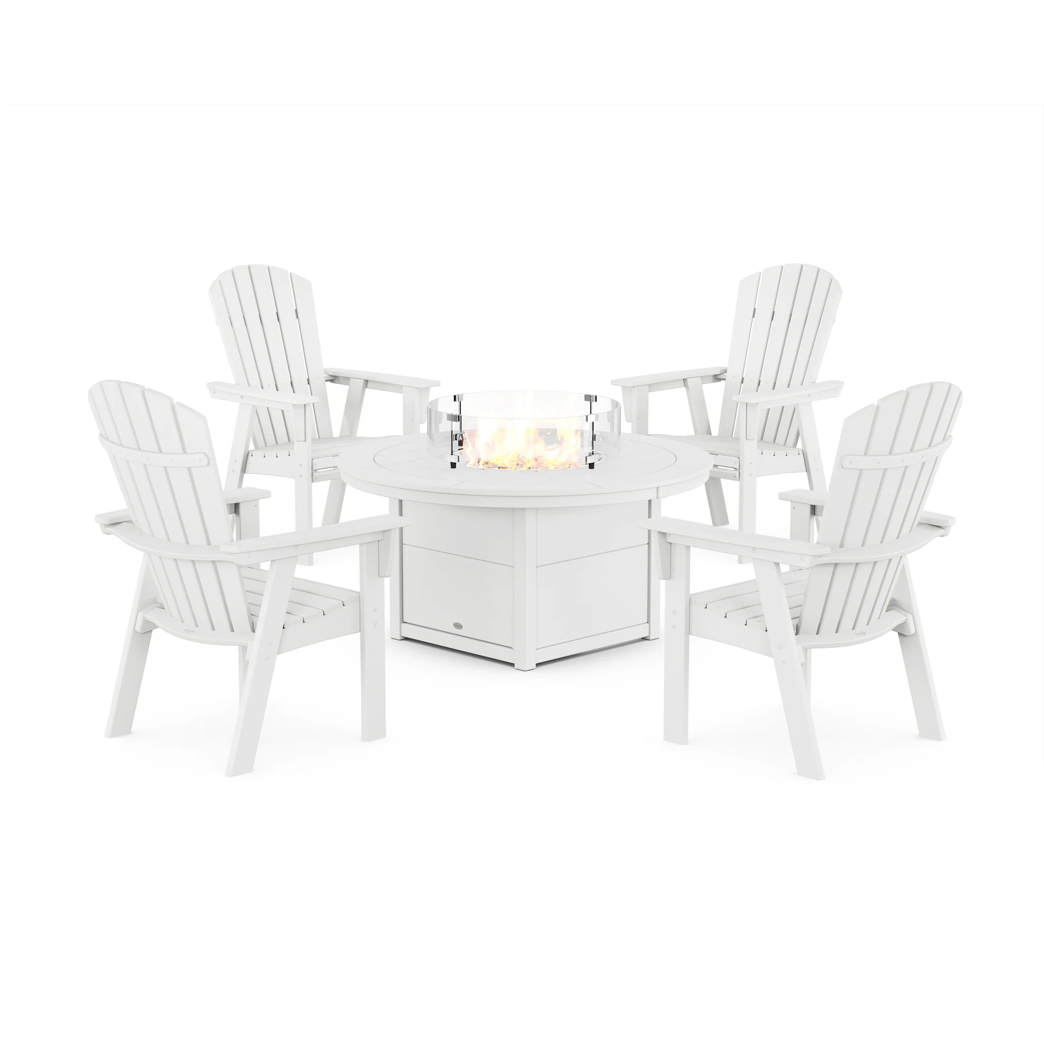 Nautical Curveback Upright Adirondack 5 Piece Conversation Fire Pit Set - Image 7