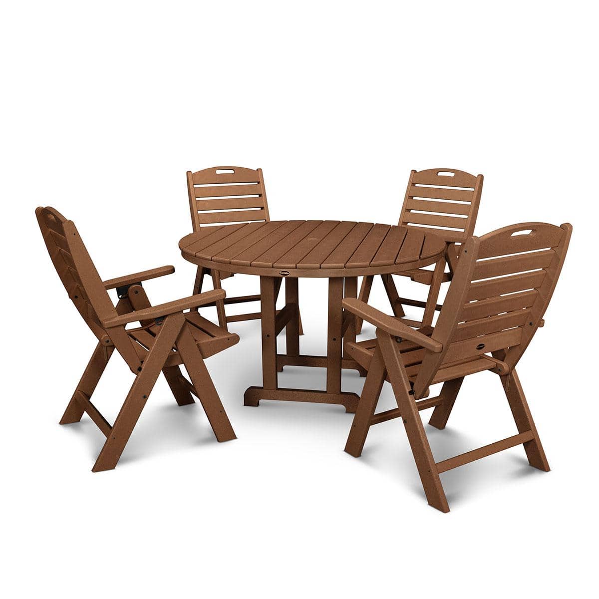 Nautical Folding Highback 5 Piece Farmhouse Dining Set - Image 4