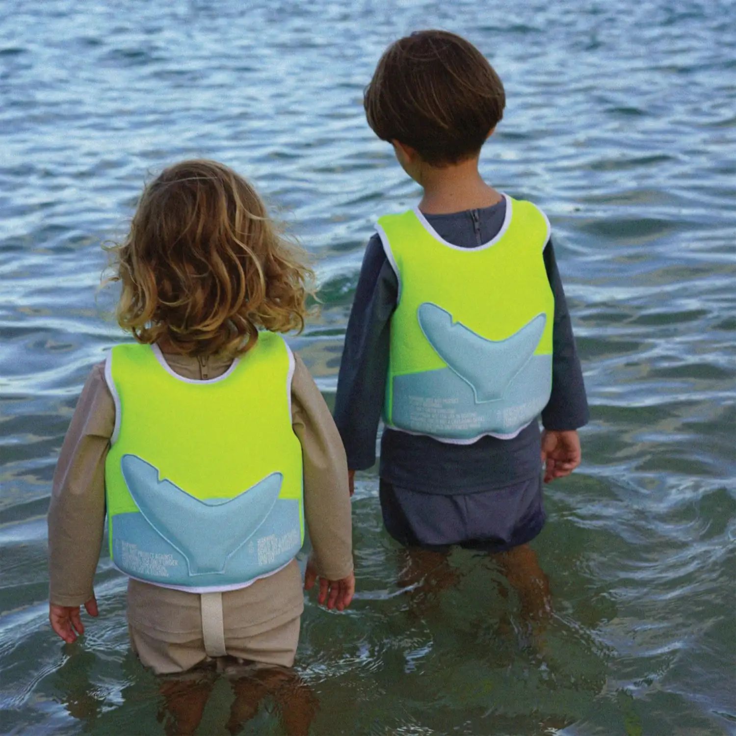 Kids Swim Vest - Salty The Shark Neon Yellow (Size 2-3) - Image 4