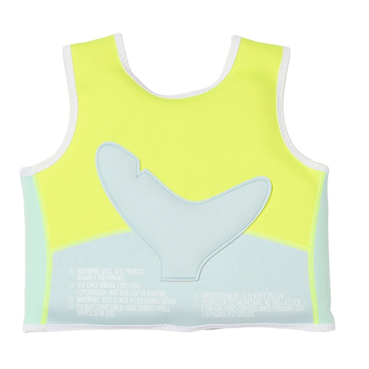 Kids Swim Vest - Salty The Shark Neon Yellow (Size 2-3) - Image 5
