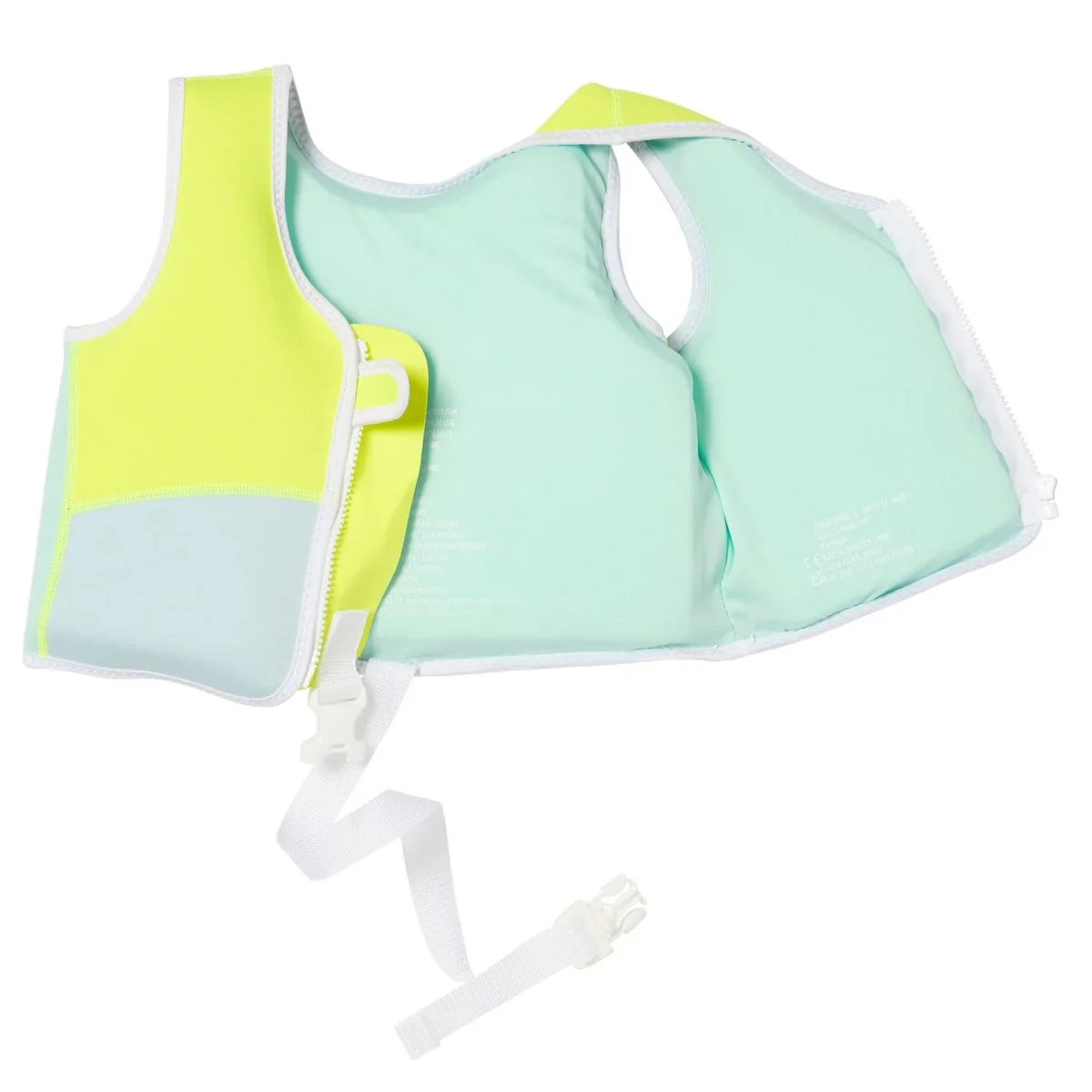 Kids Swim Vest - Salty The Shark Neon Yellow (Size 2-3) - Image 7