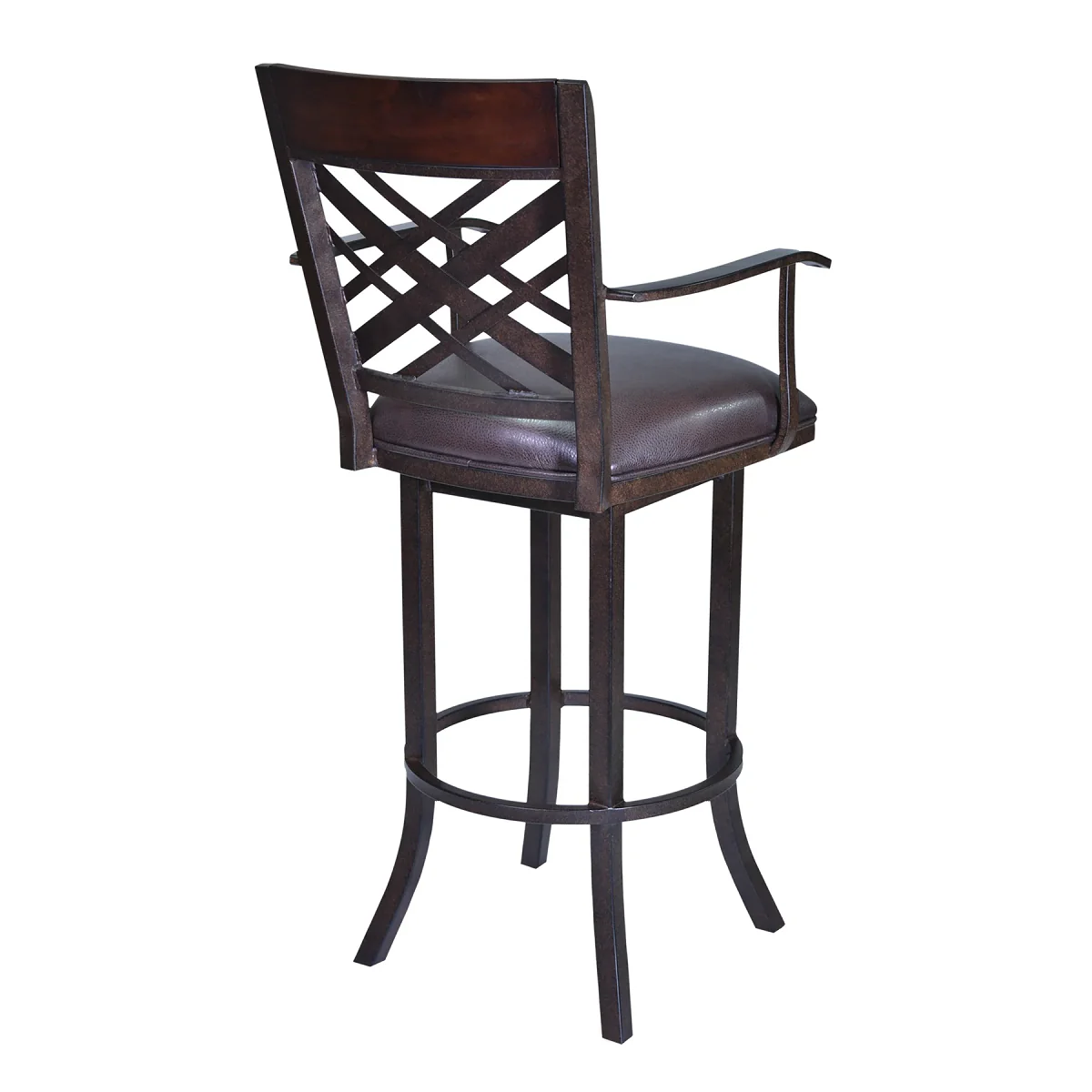 Pompano Swivel 30" Barstool W/ Arms - Mineral/Brown - Image 2