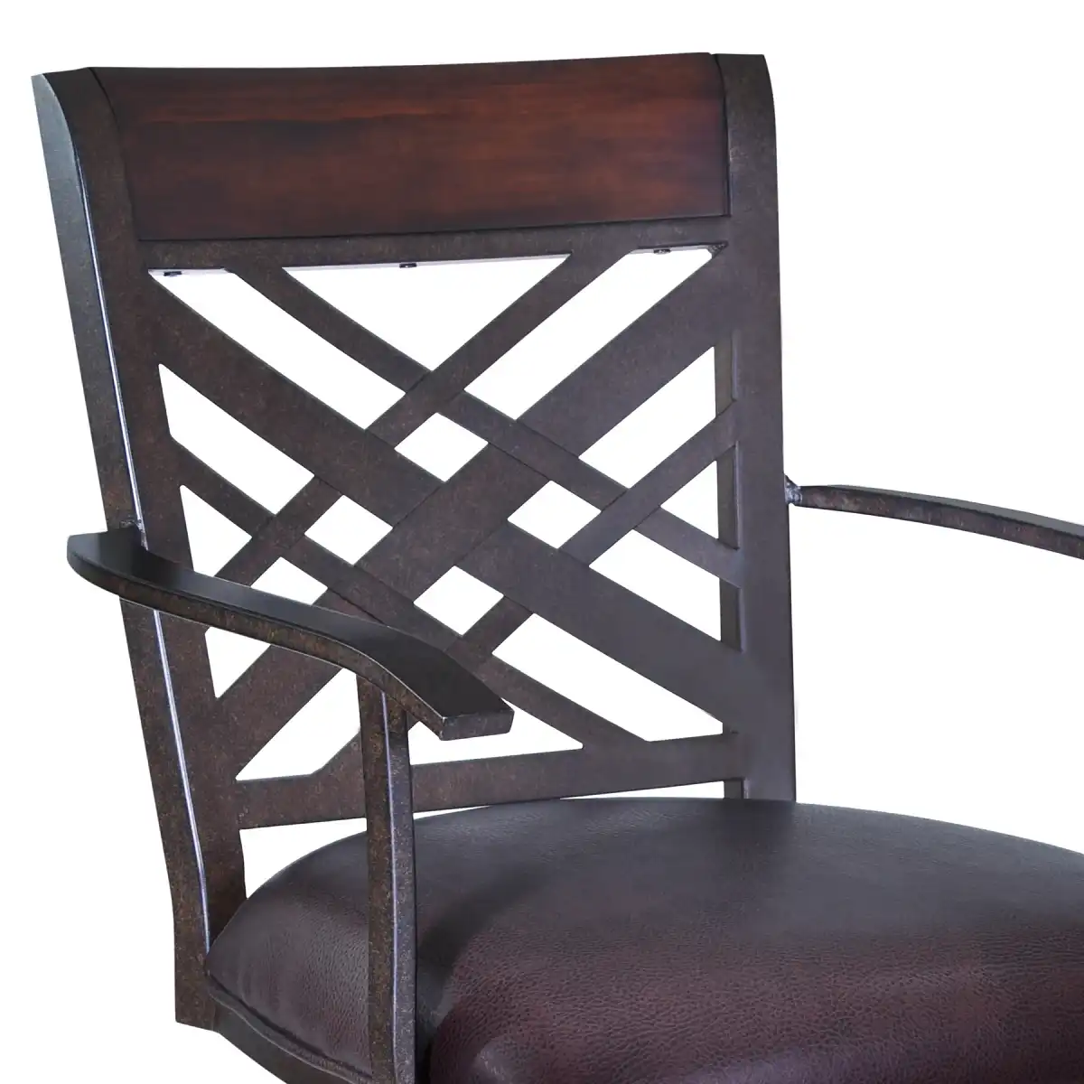 Pompano Swivel 30" Barstool W/ Arms - Mineral/Brown - Image 3