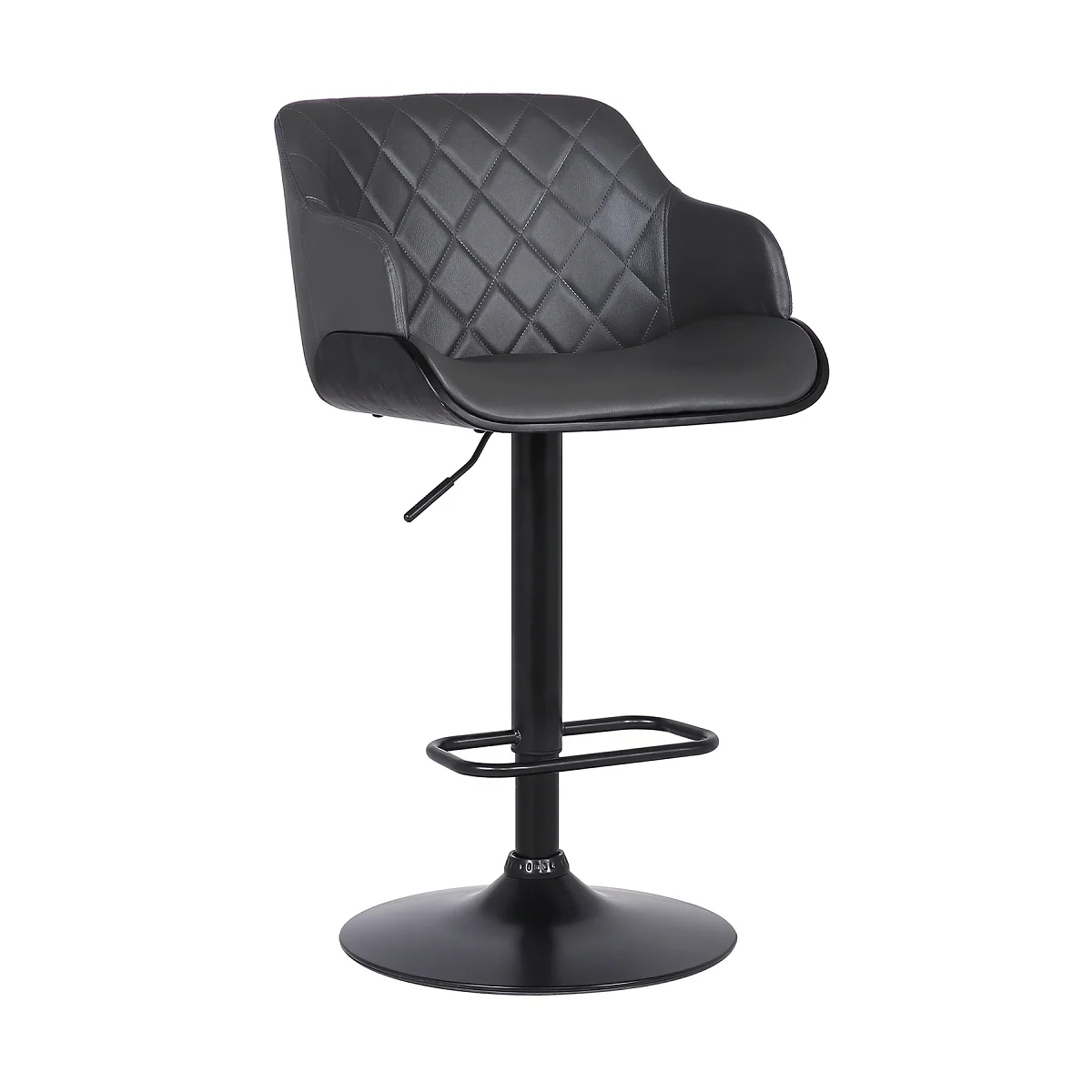 Ryan 26-30" Adjustable Stool - Black/Grey