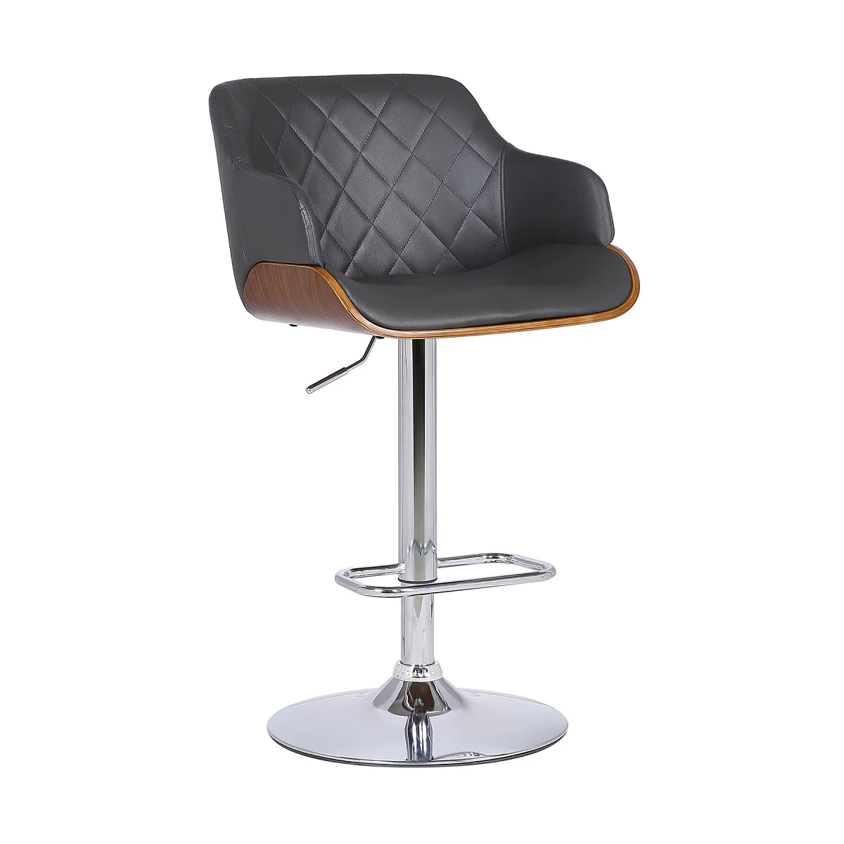 Ryan 26-30" Adjustable Stool - Chrome/Black