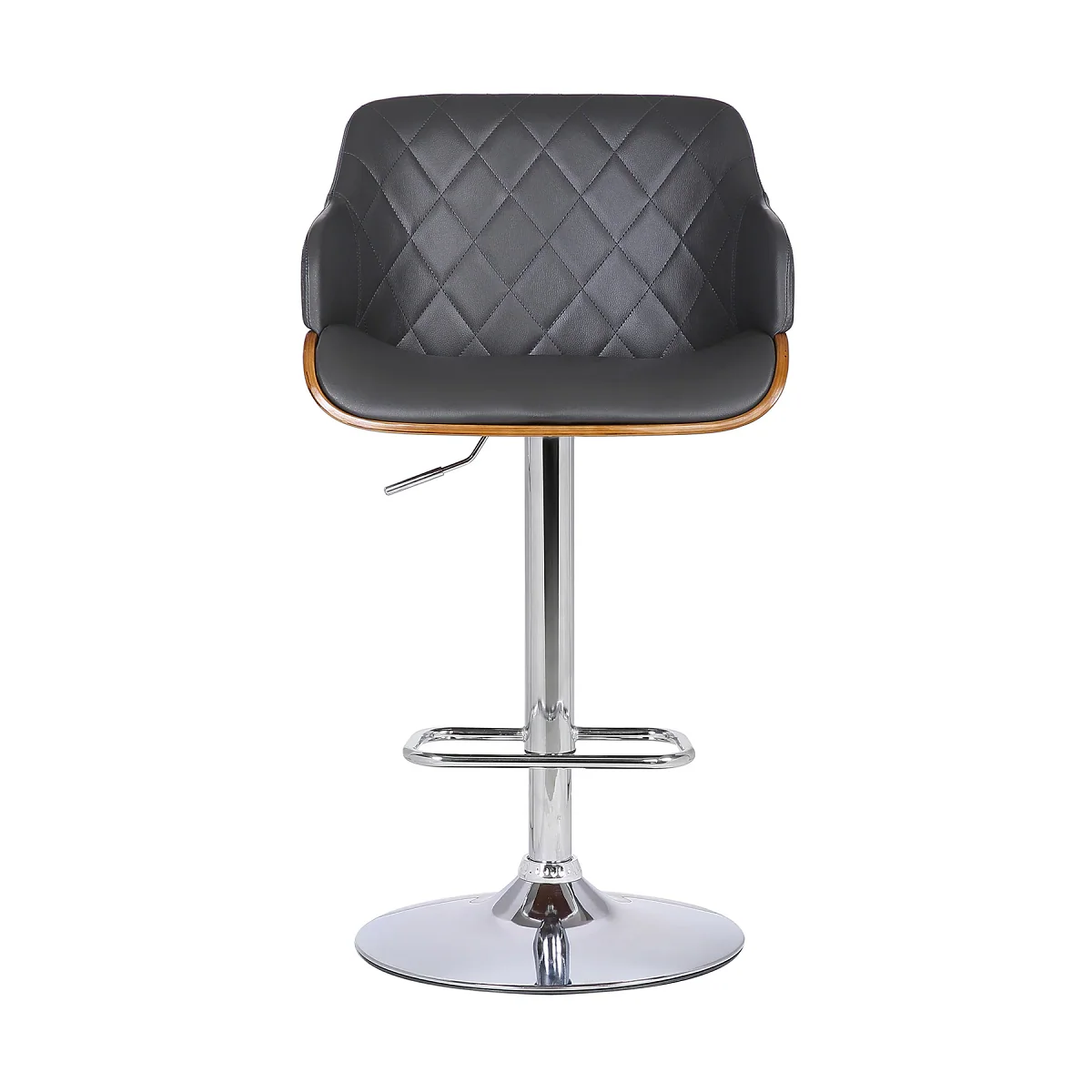 Ryan 26-30" Adjustable Stool - Chrome/Black - Image 2