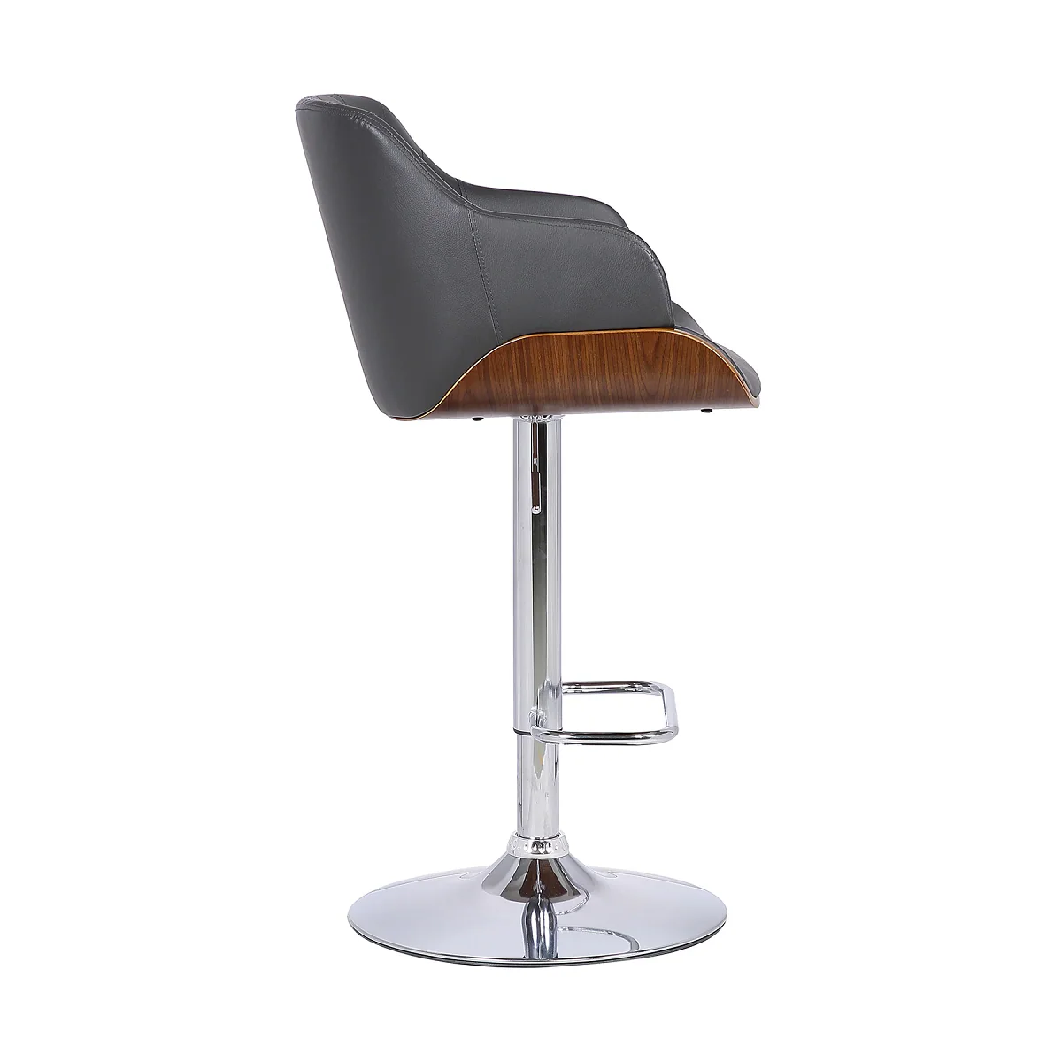 Ryan 26-30" Adjustable Stool - Chrome/Black - Image 3