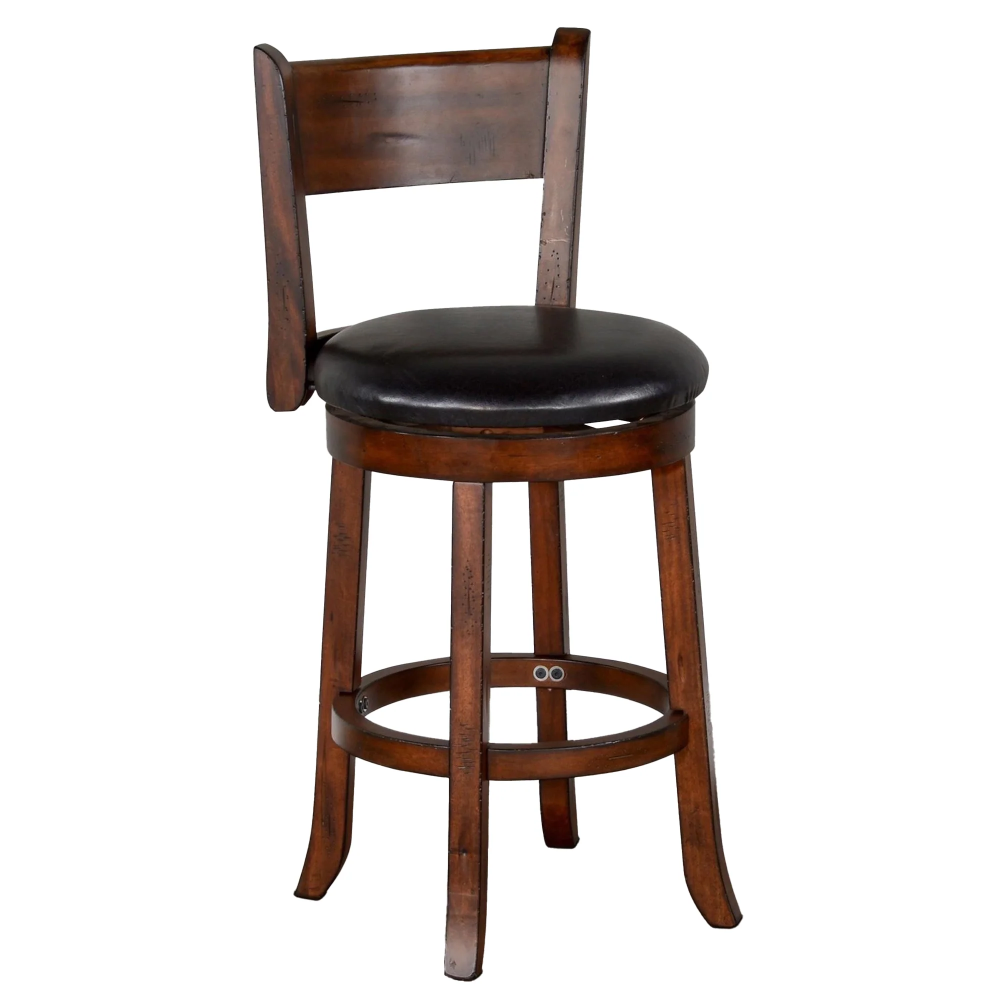 Slat Back Swivel 24" Counter Stool - Walnut