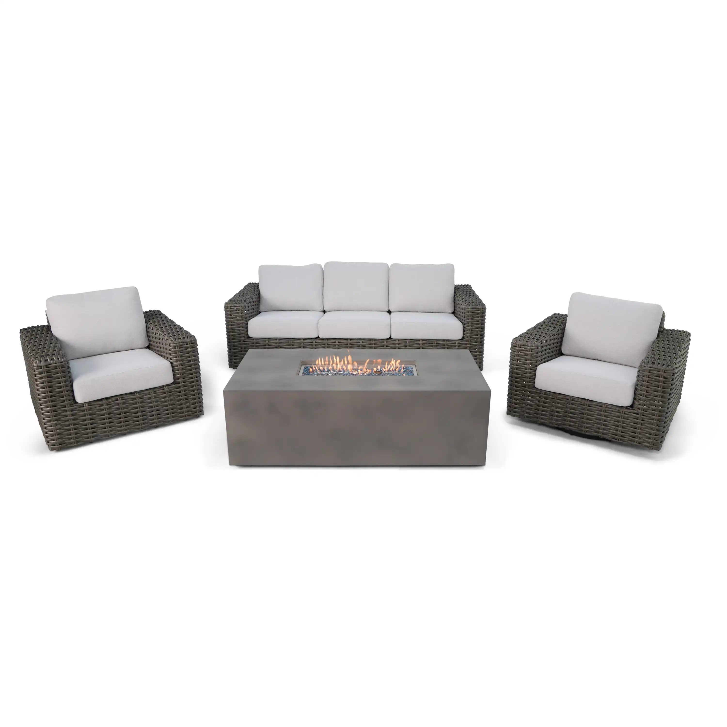 Soho XL Woven 4 Piece Firepit Sofa Group - Image 3