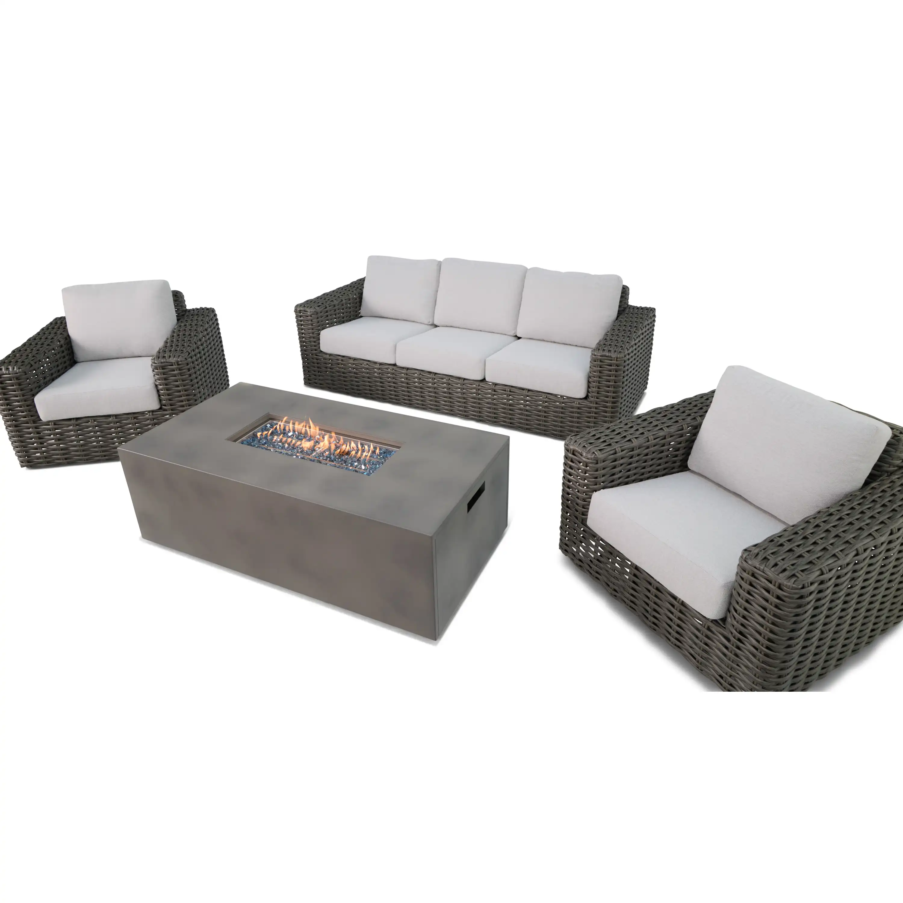 Soho XL Woven 4 Piece Firepit Sofa Group - Image 5