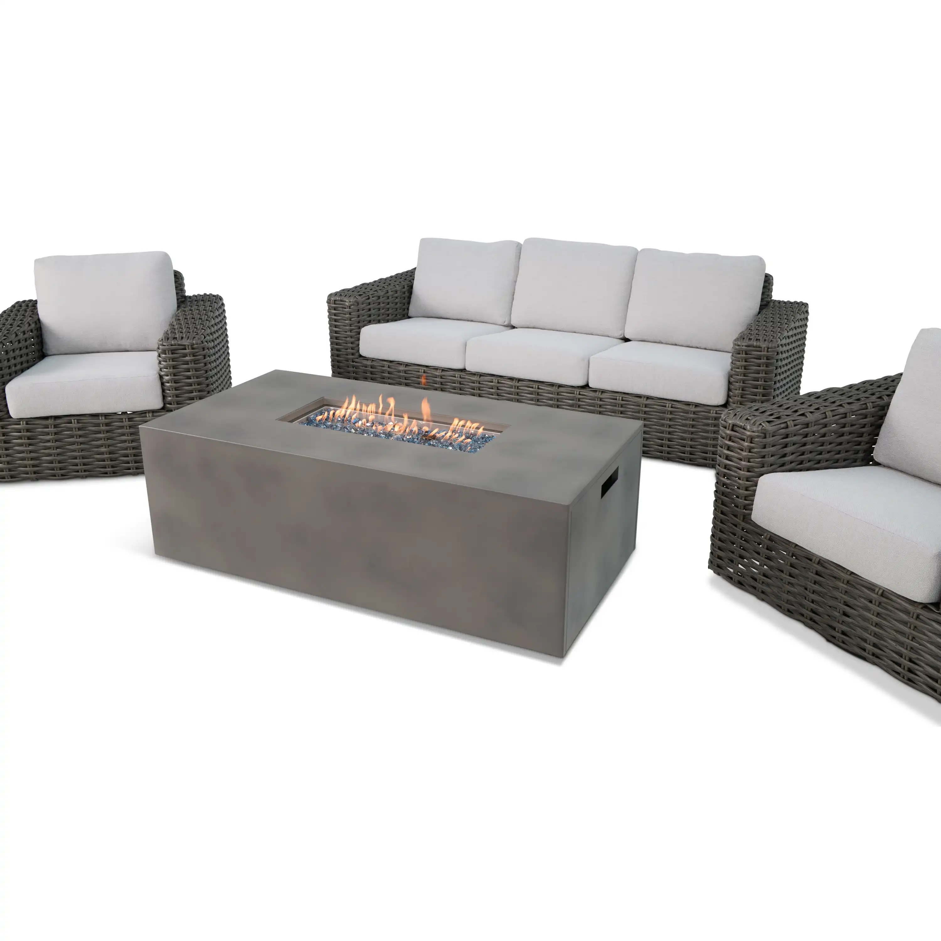 Soho XL Woven 4 Piece Firepit Sofa Group - Image 6