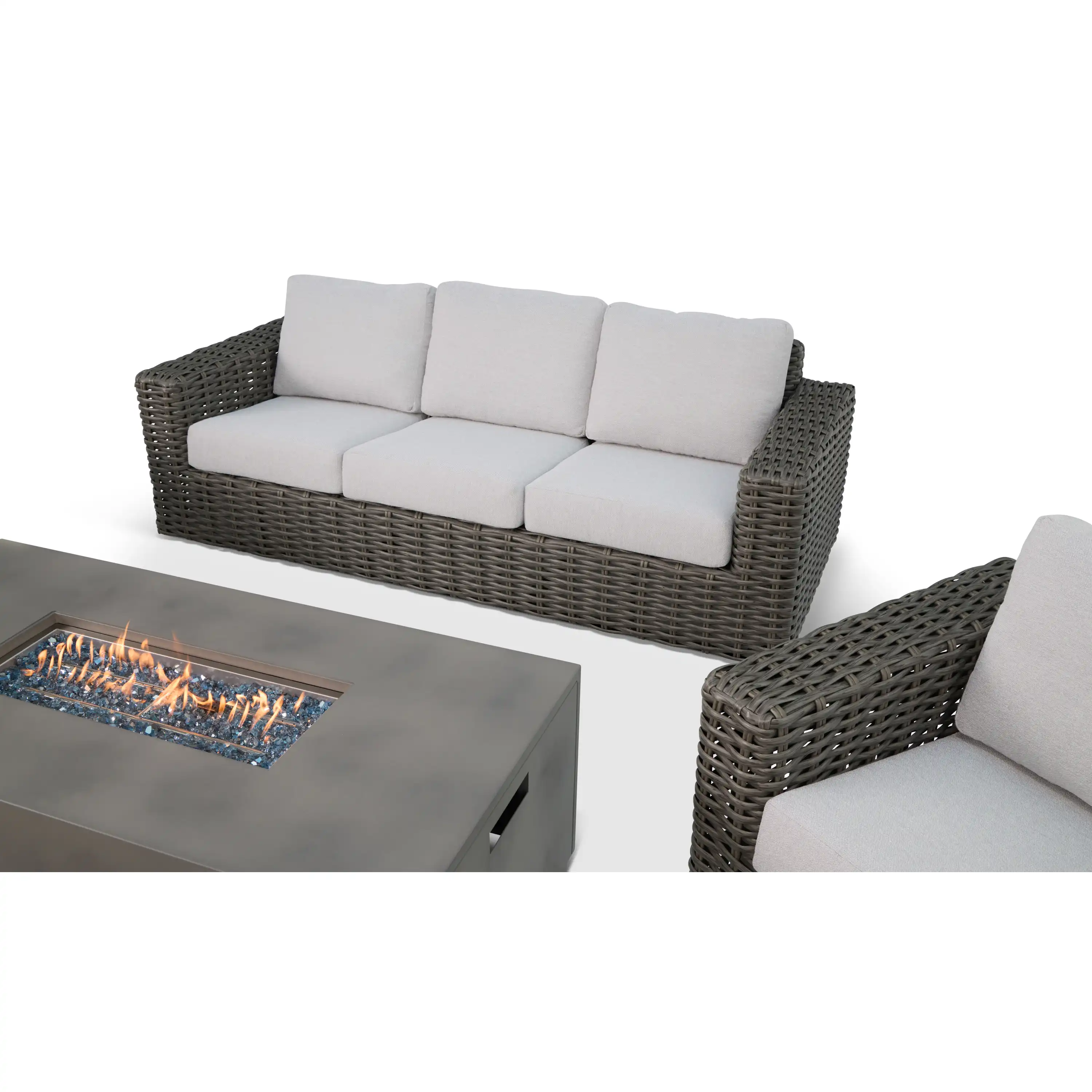 Soho XL Woven 4 Piece Firepit Sofa Group - Image 7