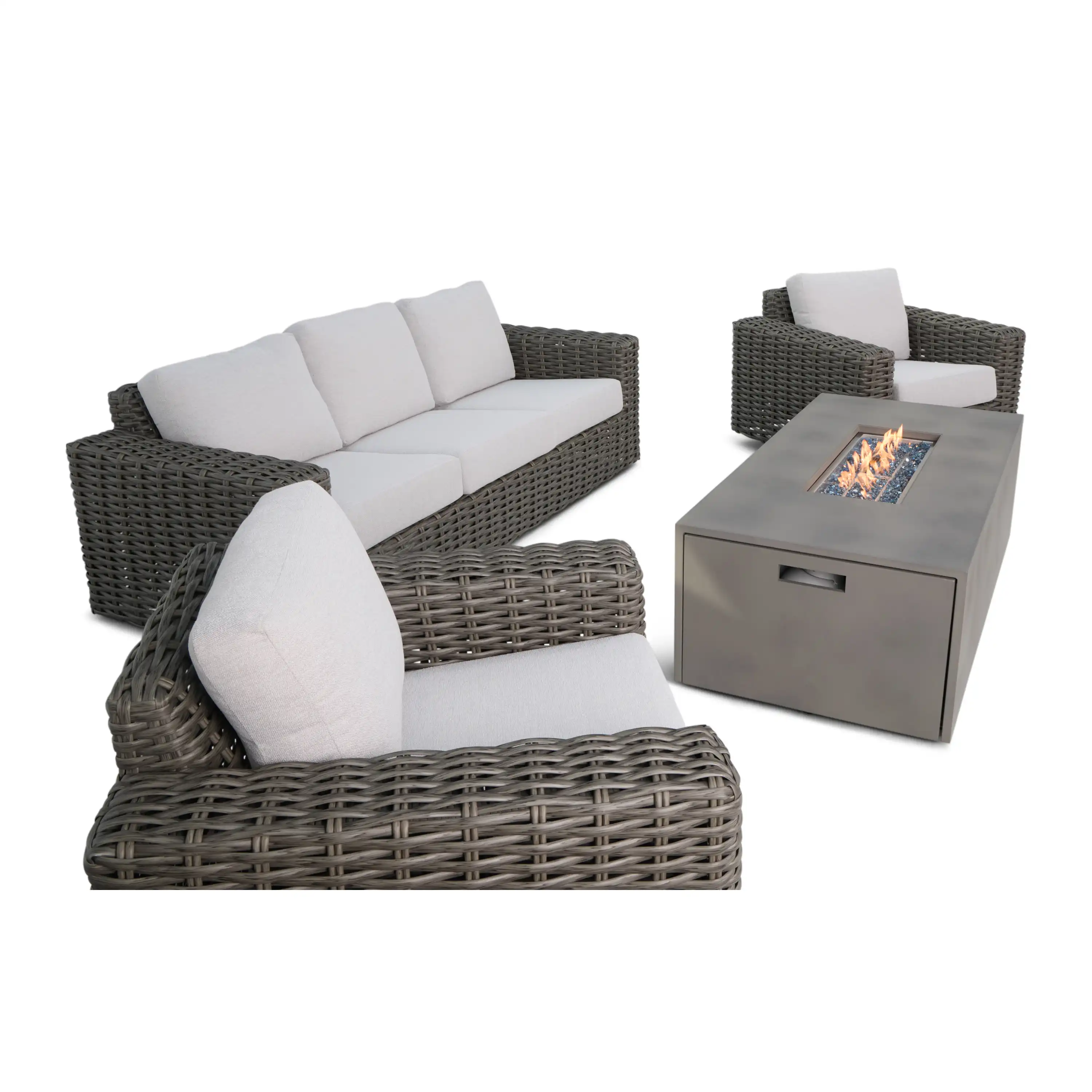 Soho XL Woven 4 Piece Firepit Sofa Group - Image 8