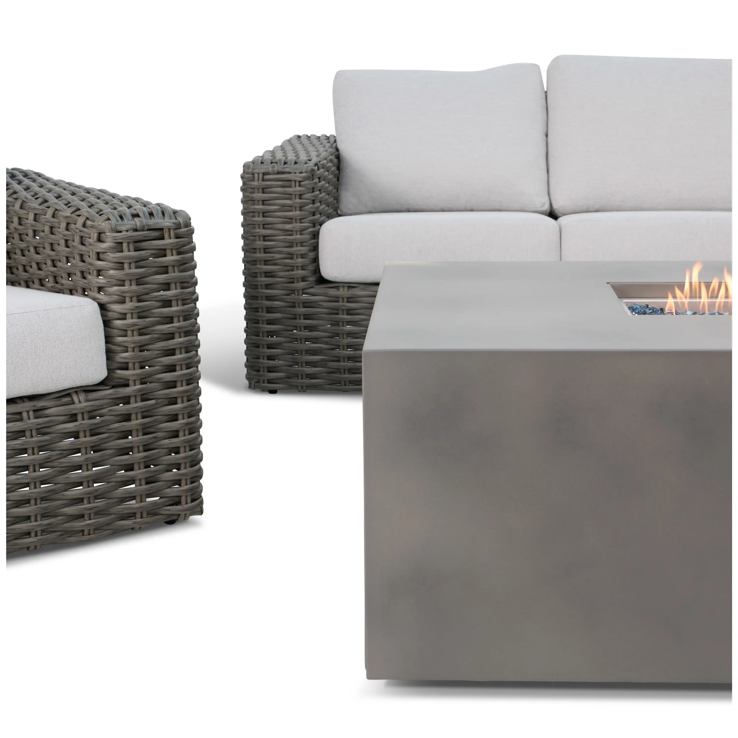 Soho XL Woven 4 Piece Firepit Sofa Group - Image 9