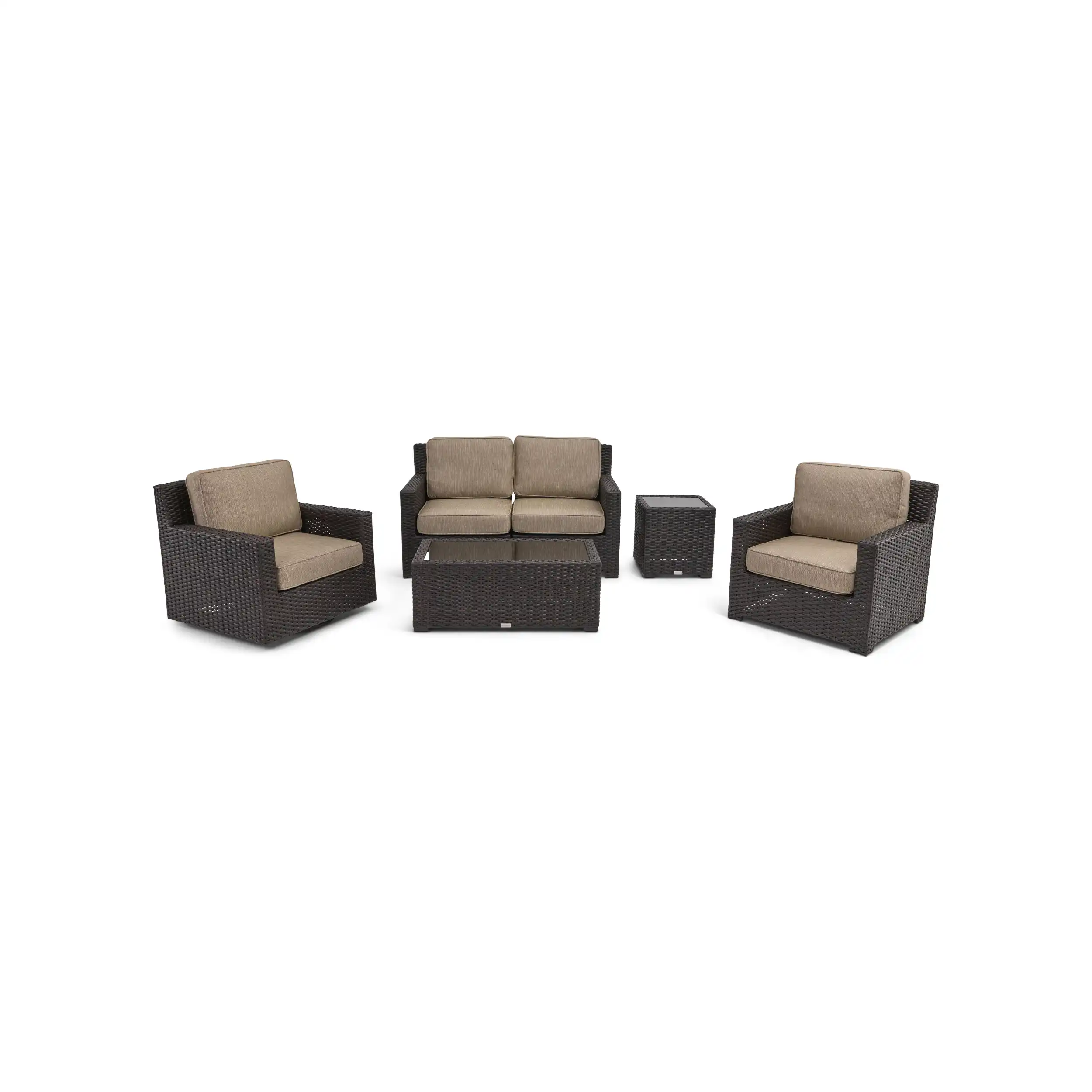 St. Kitts 5 Piece Loveseat Chat Group - Mirage Latte - Image 2