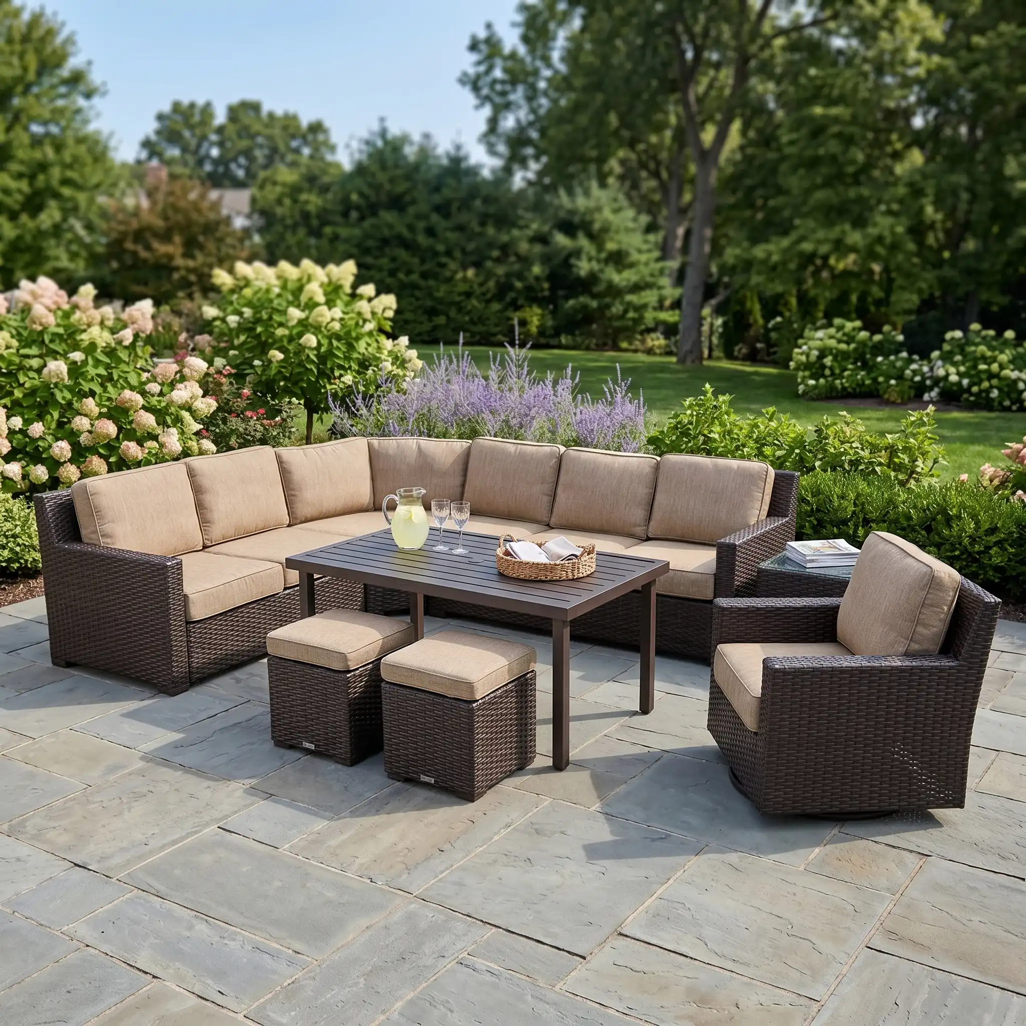 St. Kitts 11 Piece Sectional Chat Group - Mirage Latte