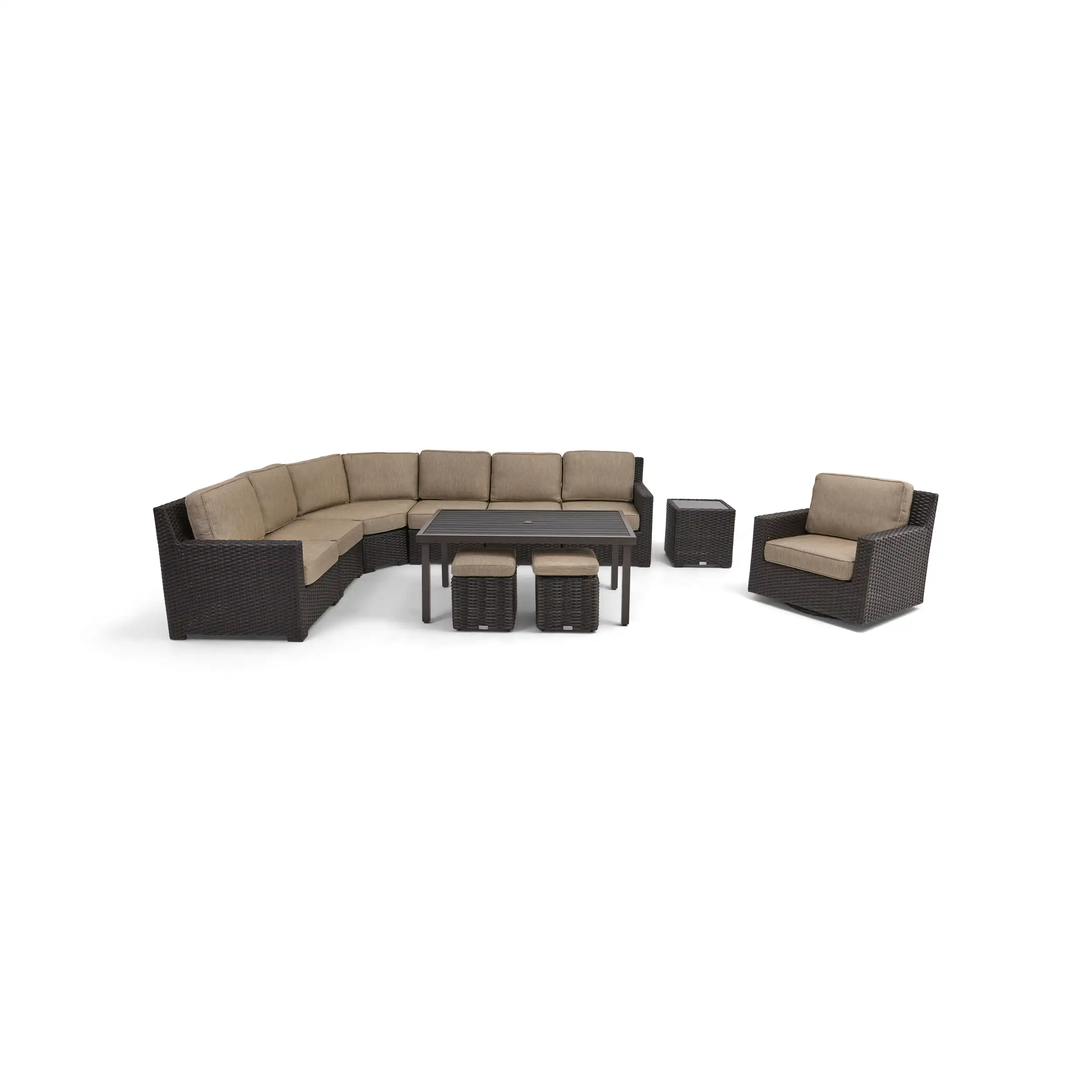 St. Kitts 11 Piece Sectional Chat Group - Mirage Latte - Image 2