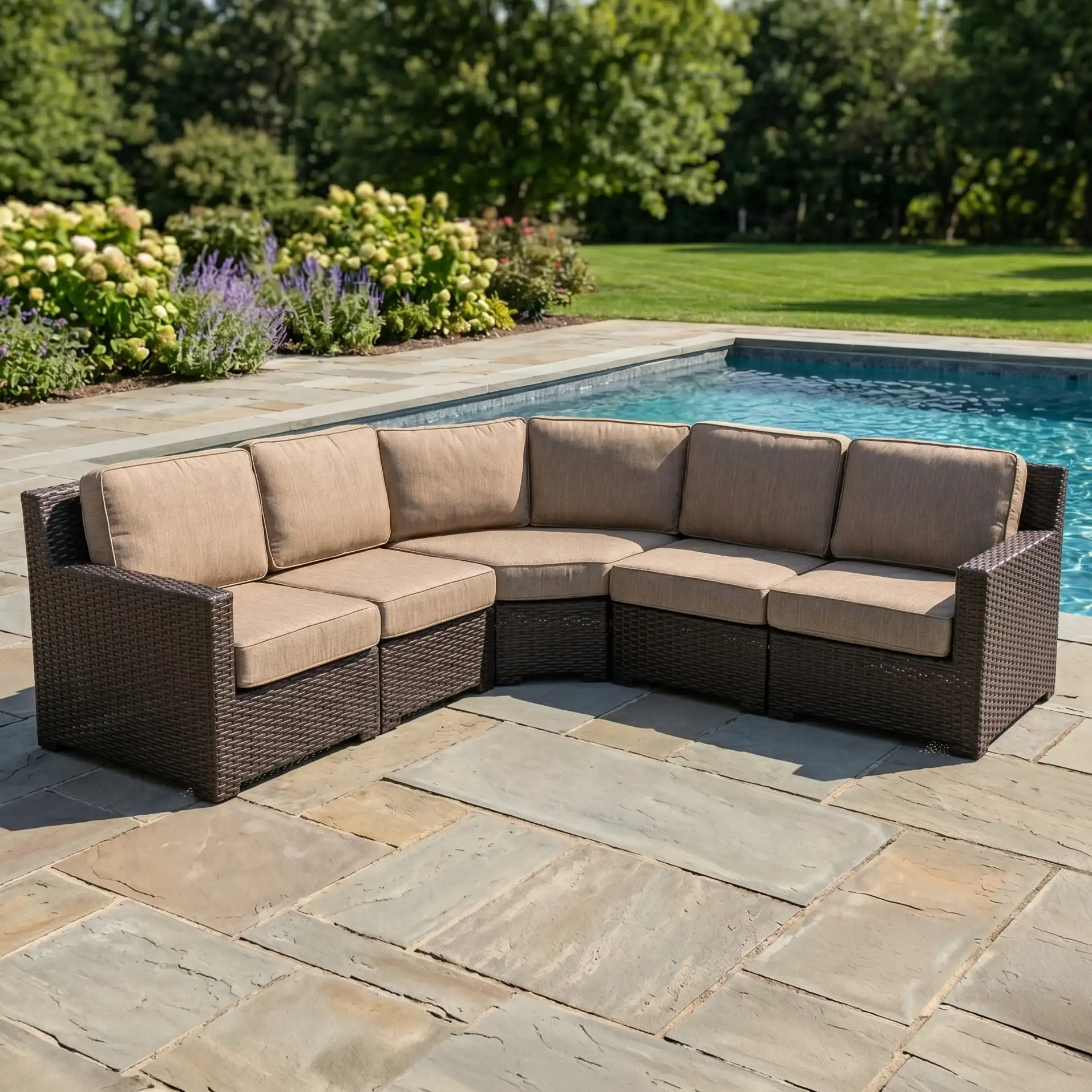 St. Kitts 5 Piece Sectional Group - Mirage Latte