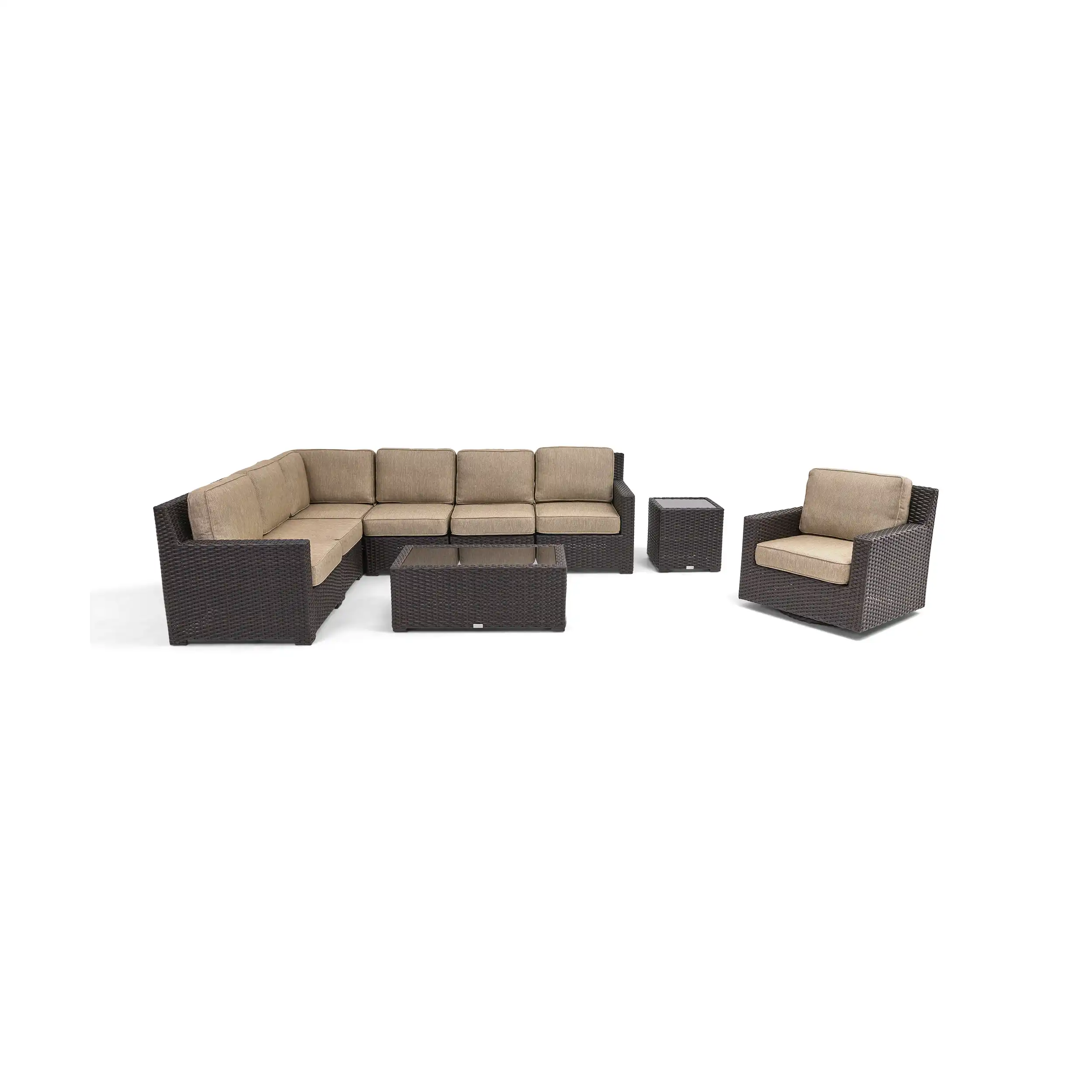 St. Kitts 9 Piece Sectional Chat Group - Mirage Latte - Image 3