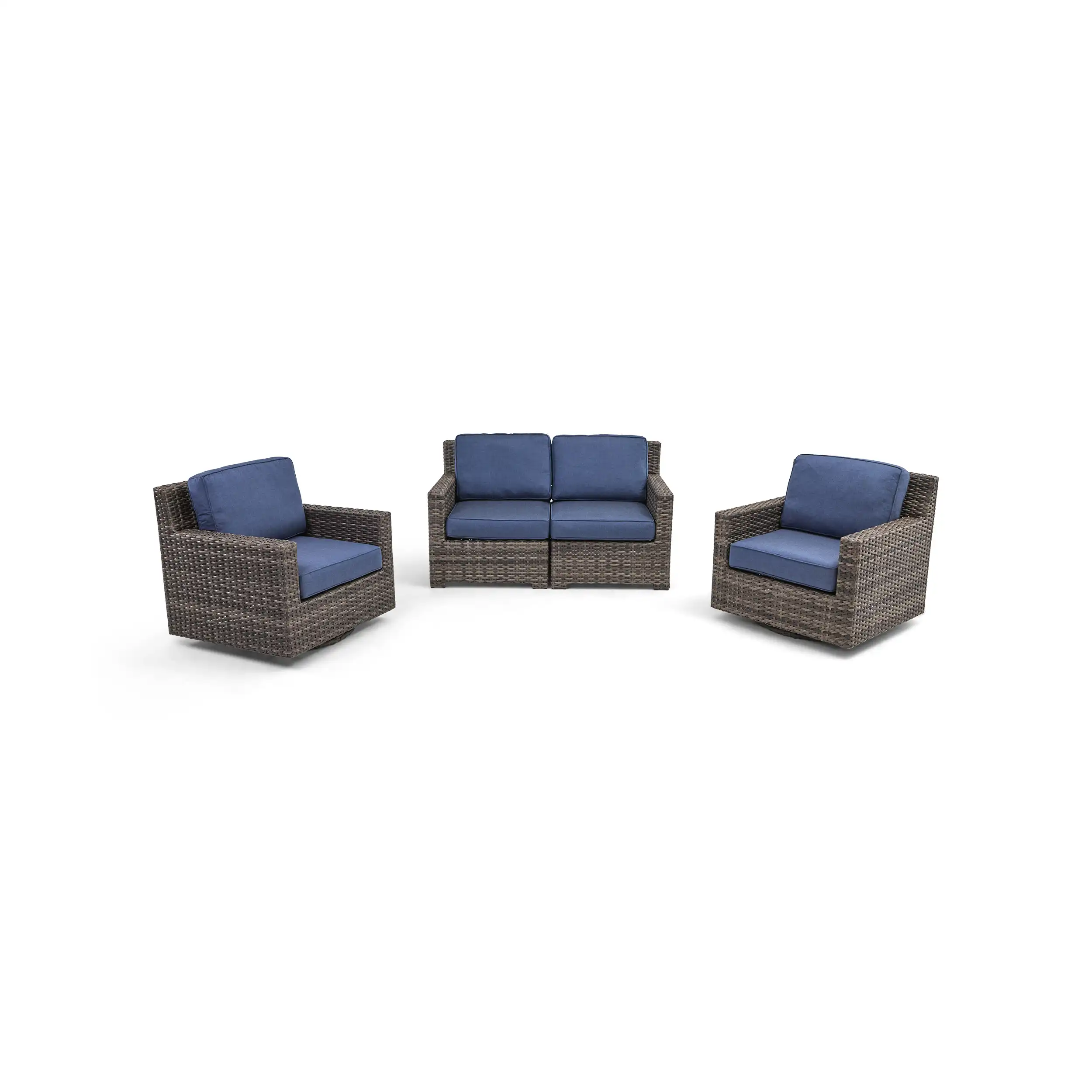St. Kitts Grey 3 Piece Loveseat Group - Lifeguard Lapis Indigo - Image 3
