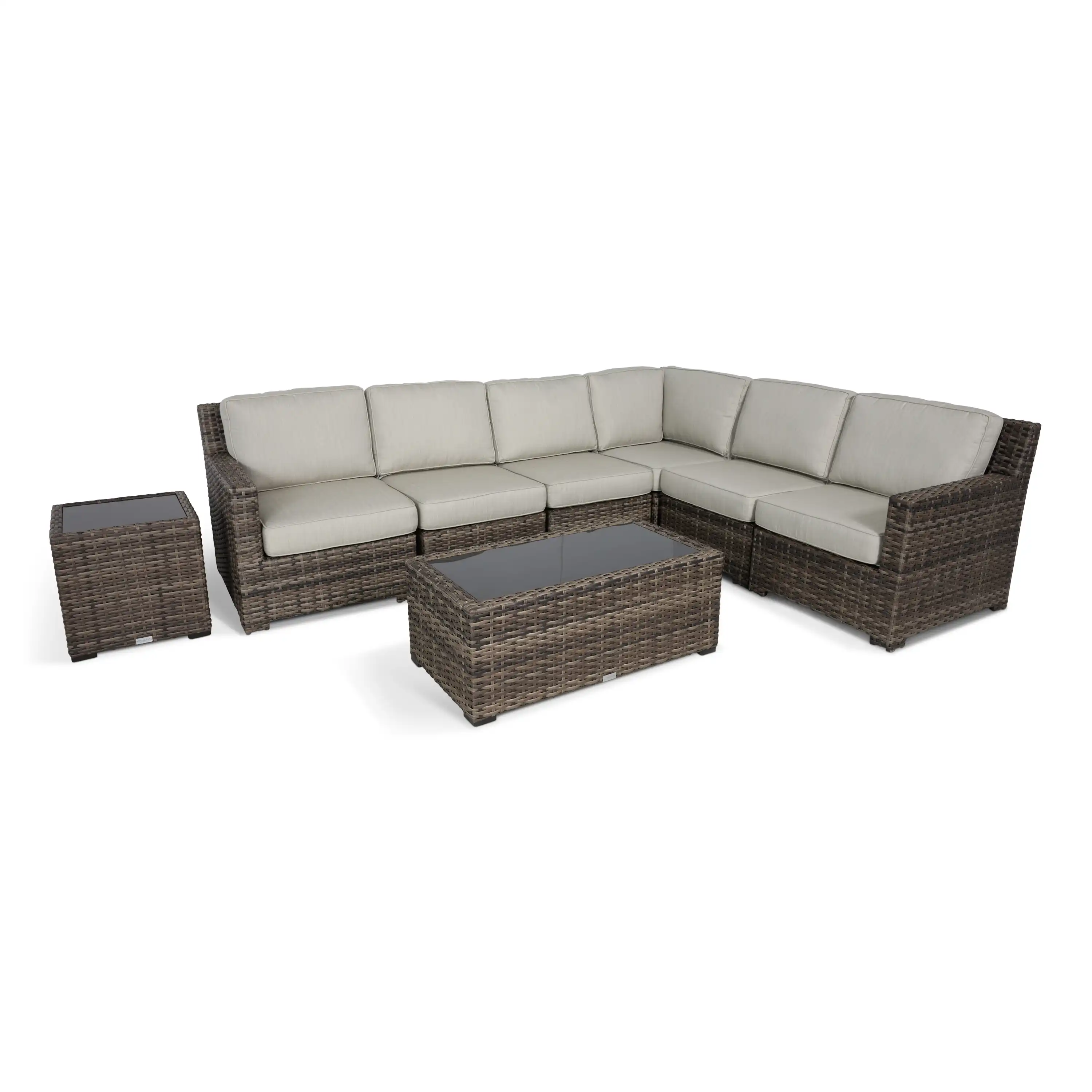 St. Kitts Grey 8 Piece Sectional Chat Group - Swimmer Oyster - Image 2