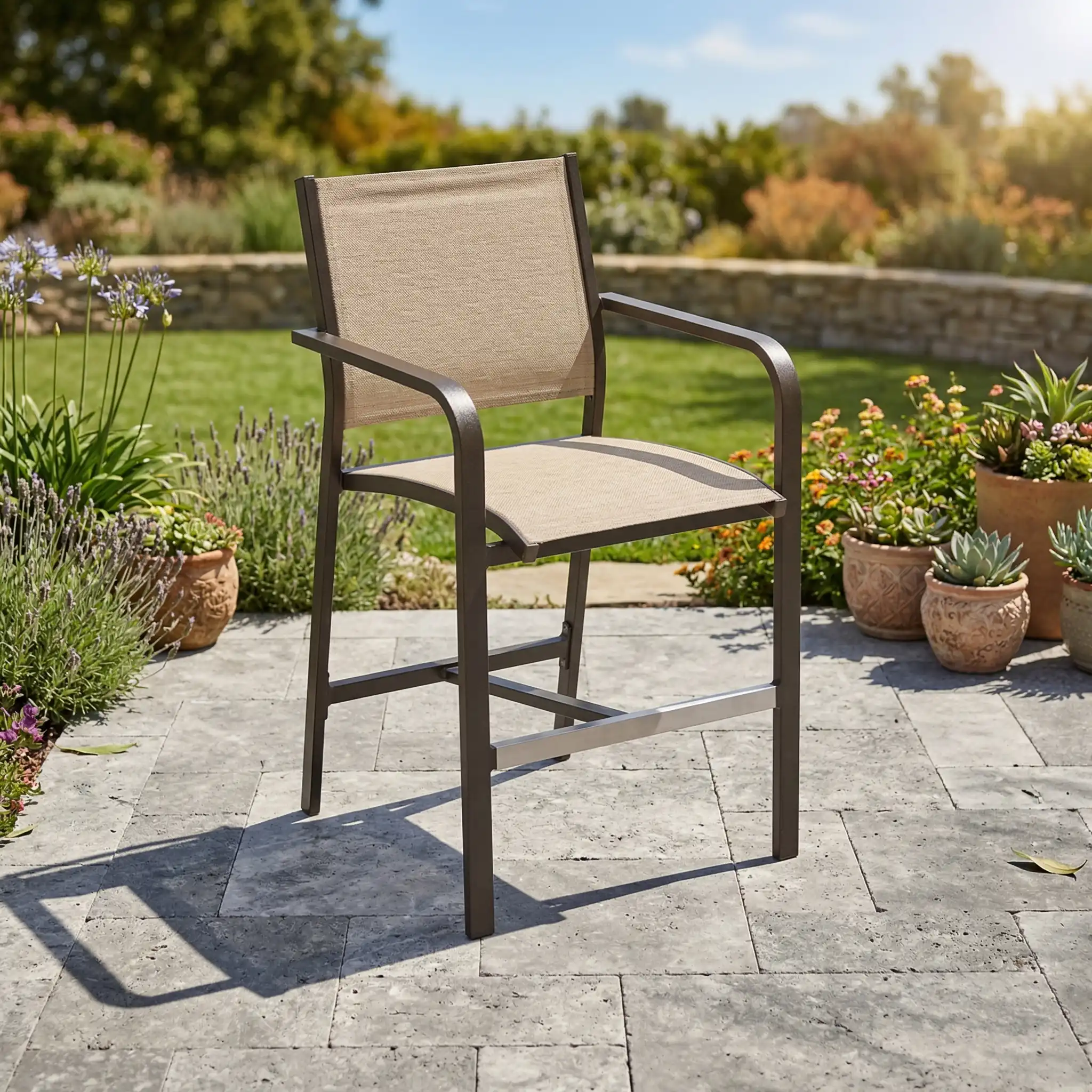 St. Kitts Sling Counter Height Stool - Scoria