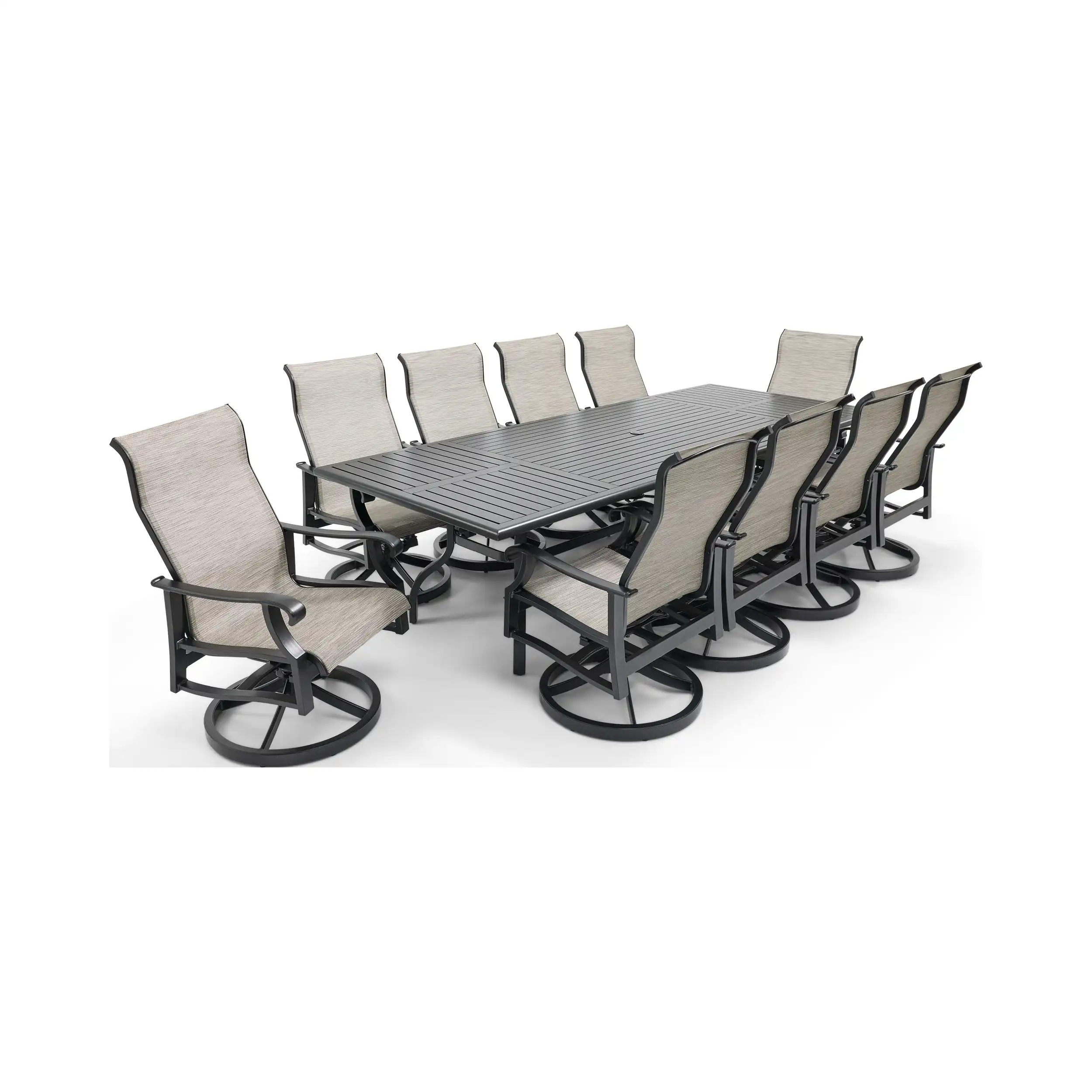 Stirling 11 Piece Sling Dining Group W/ 44"x112" Rect. Table - Image 5