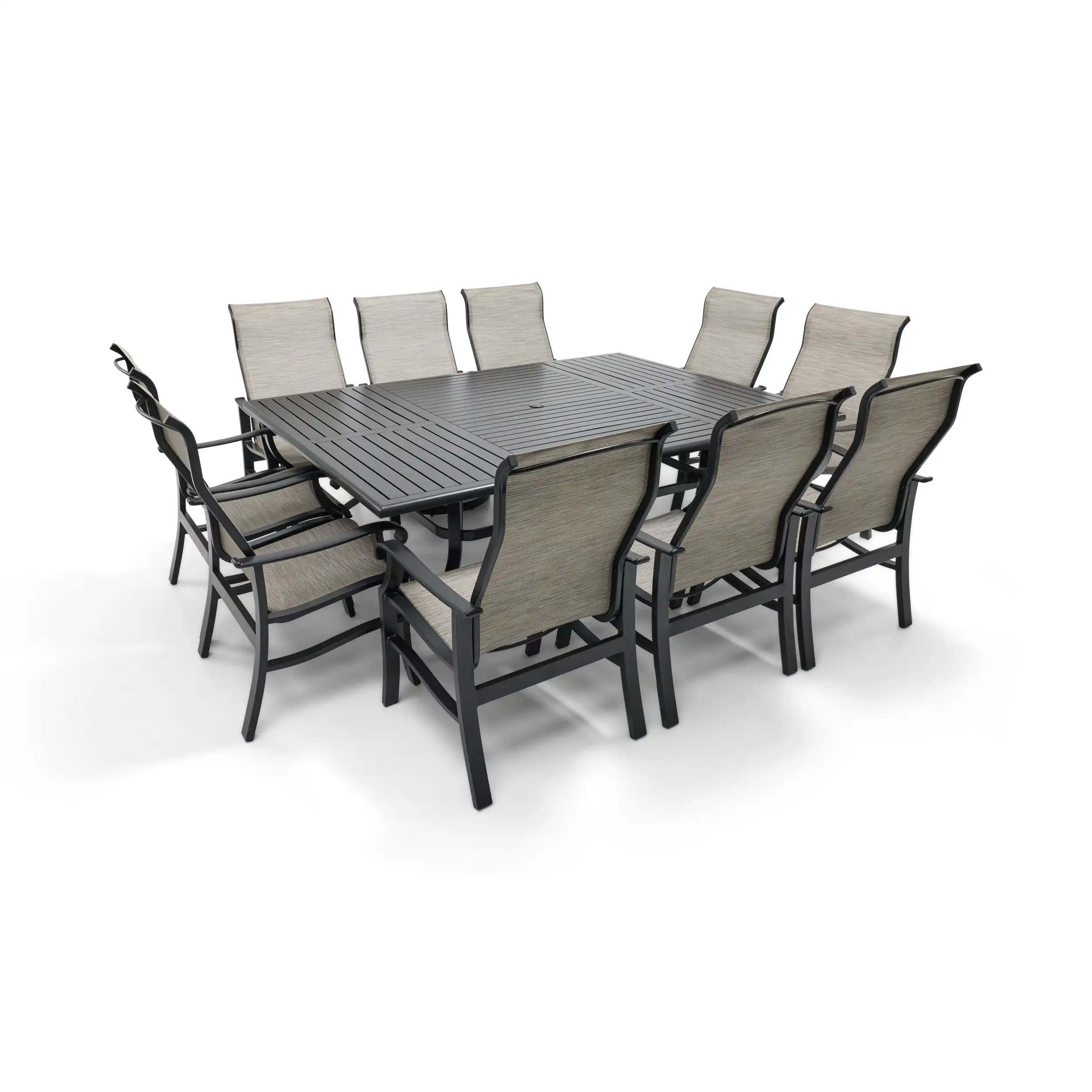 Stirling 11 Piece Sling Dining Group W/ 60"x84" Rect. Table - Image 2