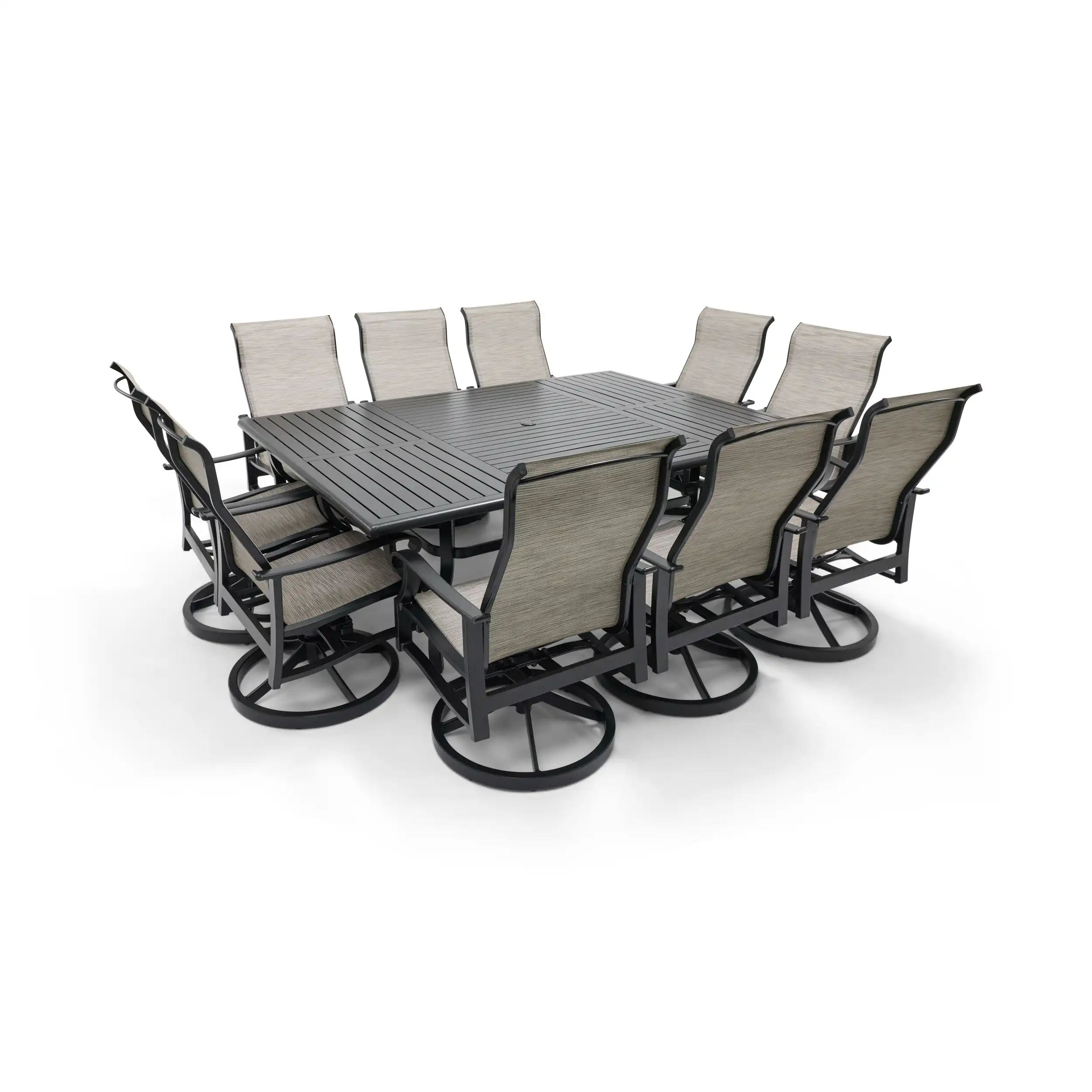 Stirling 11 Piece Sling Dining Group W/ 60"x84" Rect. Table - Image 4