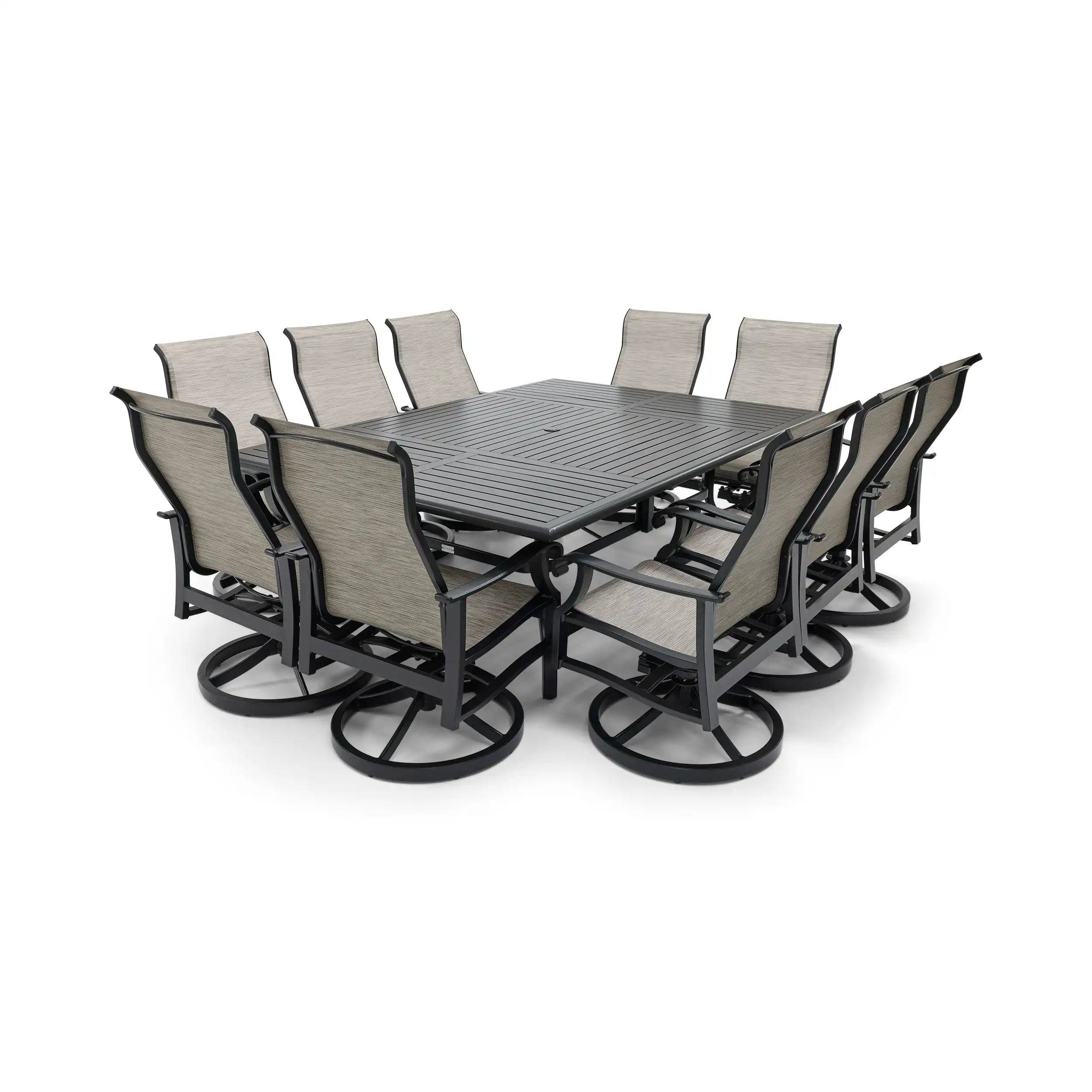 Stirling 11 Piece Sling Dining Group W/ 60"x84" Rect. Table - Image 5